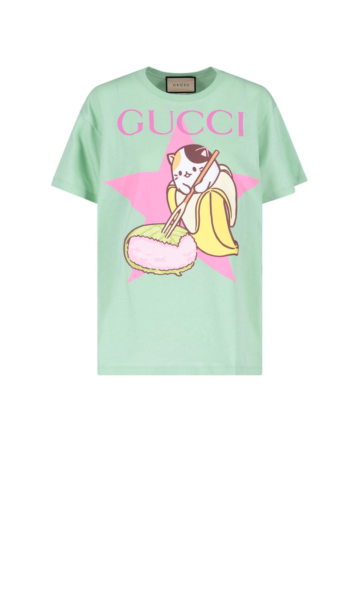 Gucci Print T-shirt in Green | Lyst
