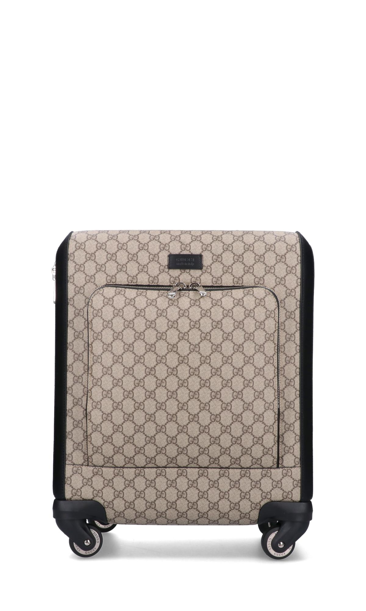 Gucci Supreme Monogram Large Four Wheel Suitcase Bag