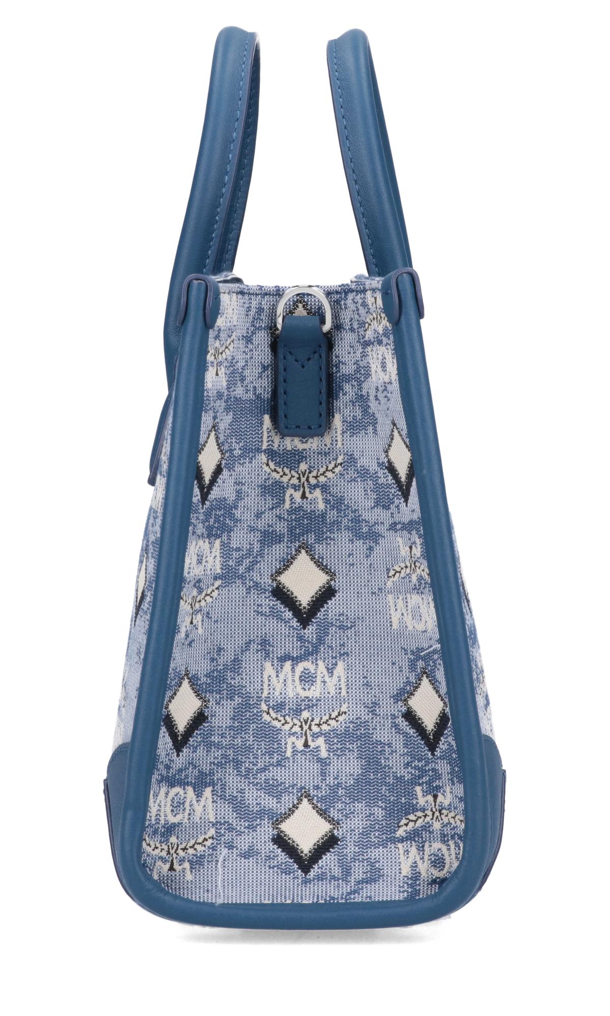 MCM small Munchen denim tote bag - ShopStyle