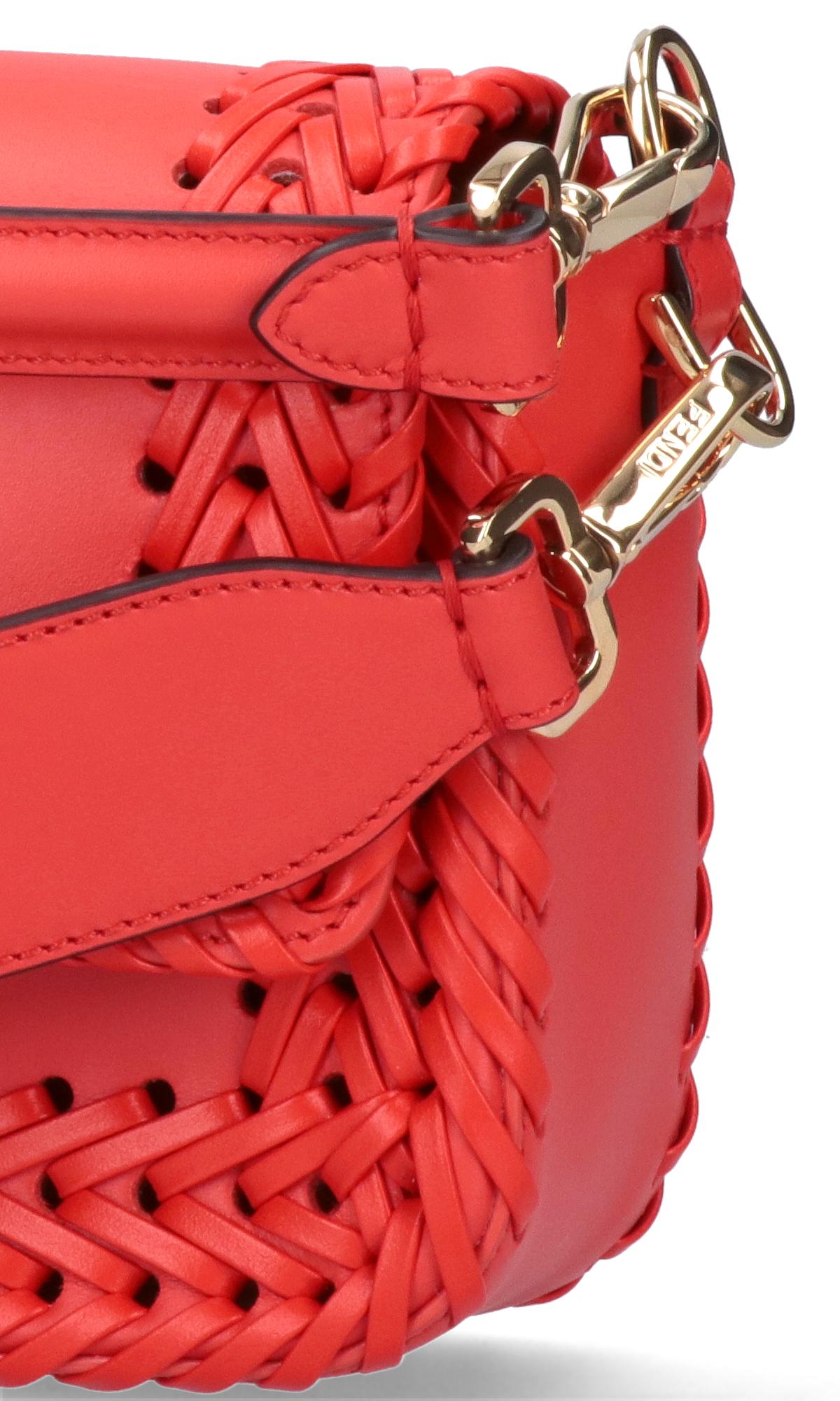 Fendi Braided Pattern 'baguette' Bag in Red | Lyst