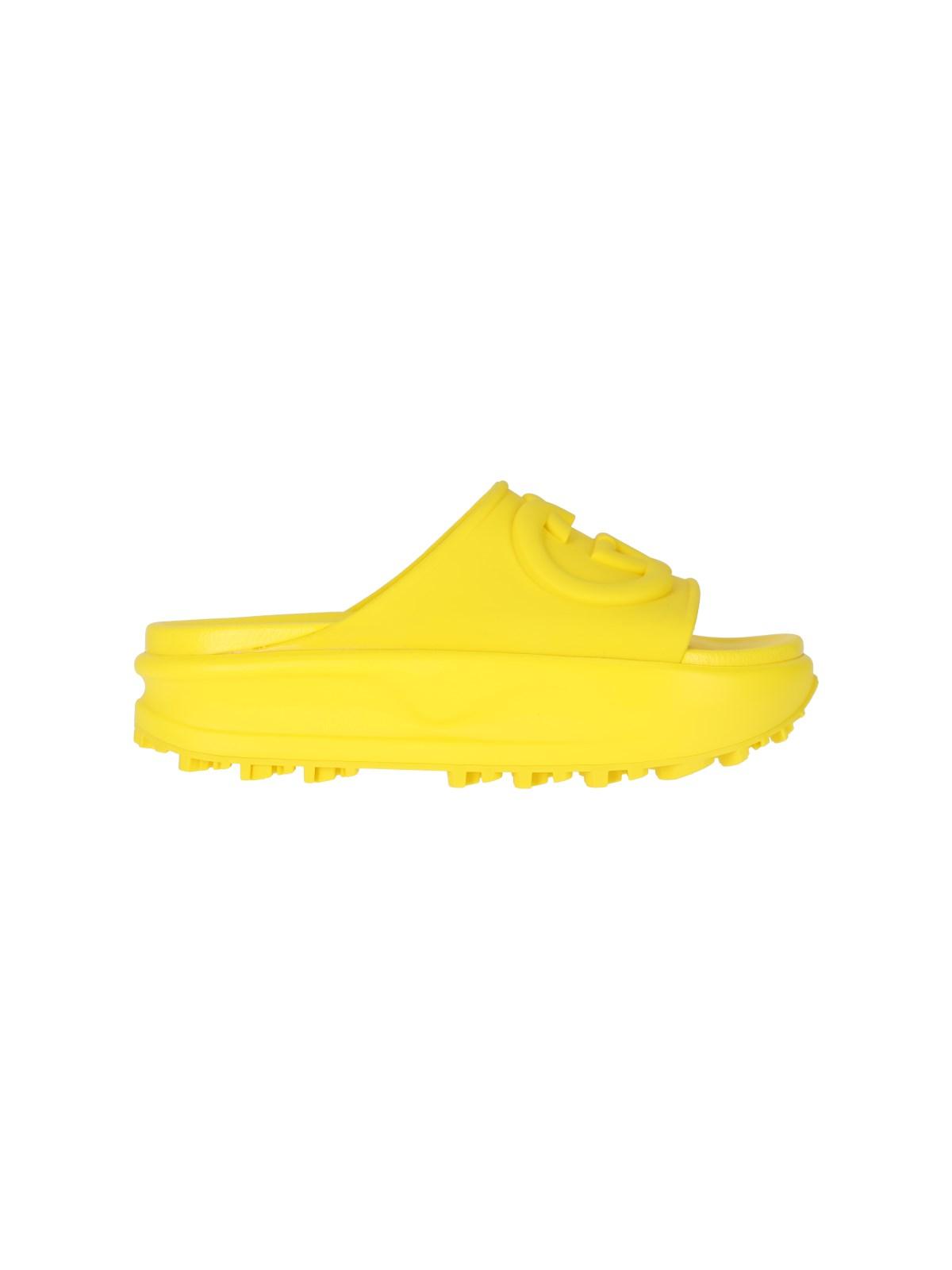 Gucci 'crossing Gg' Sandals in Yellow | Lyst