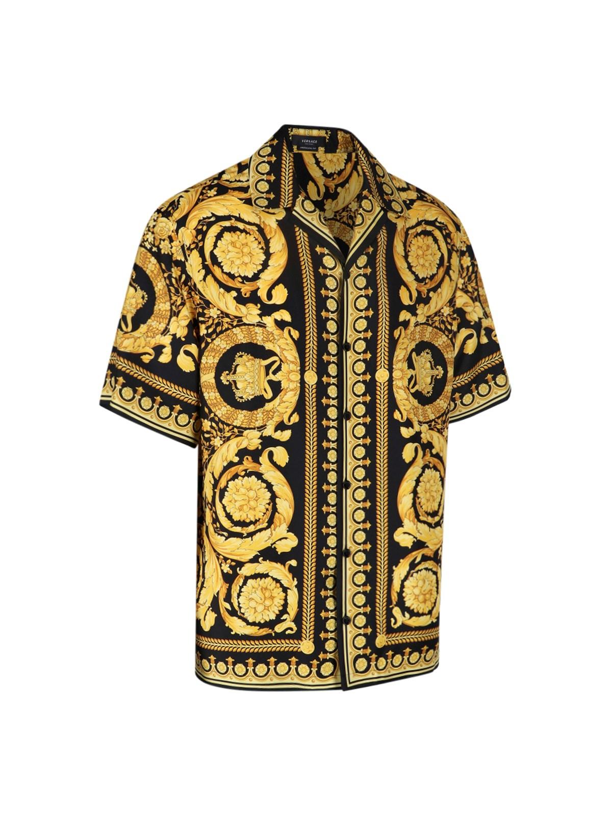 Versace 'barocco' Shirt in Yellow for Men | Lyst
