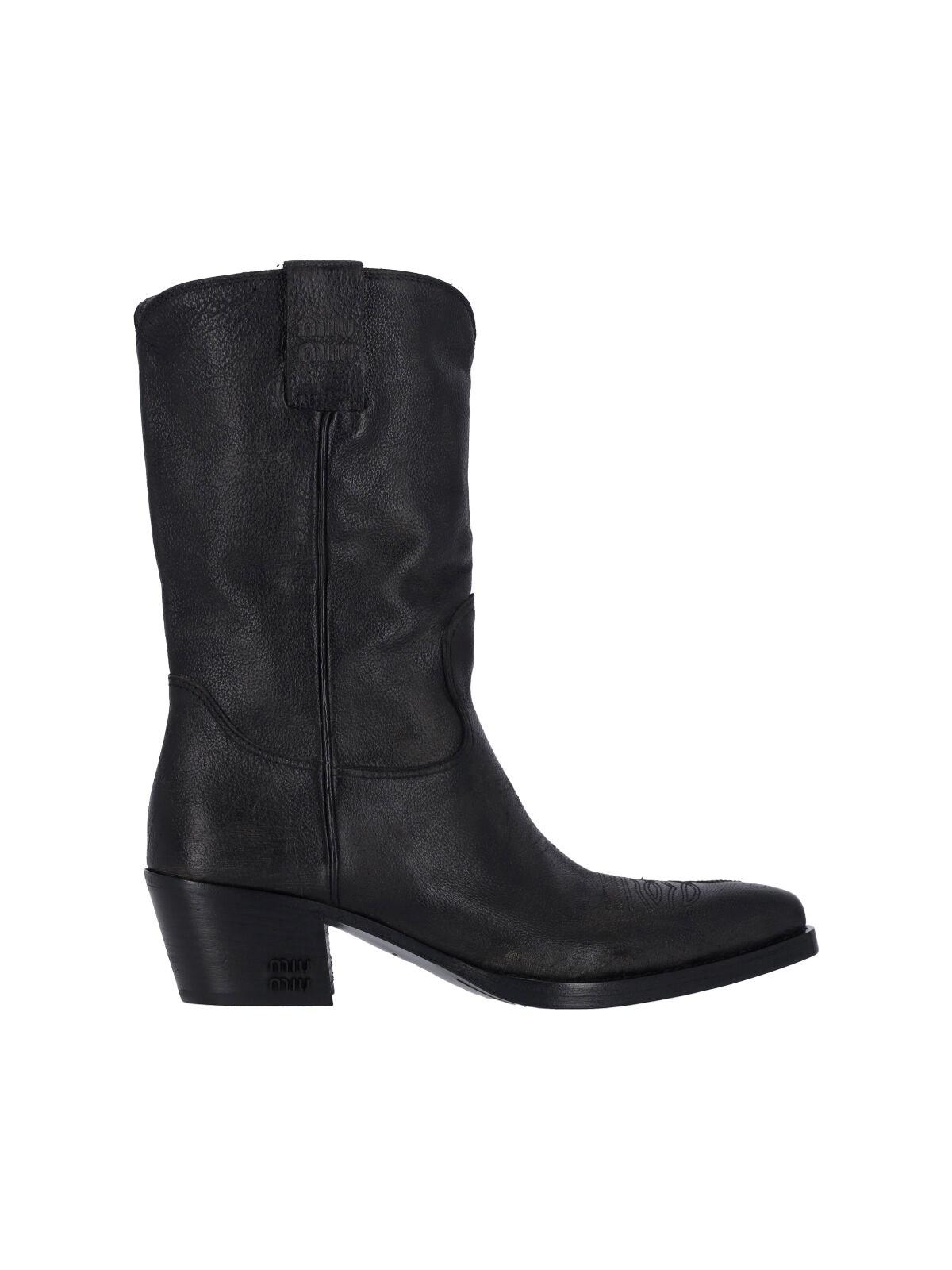 Miu Miu Square Toe Boots for Women | Lyst