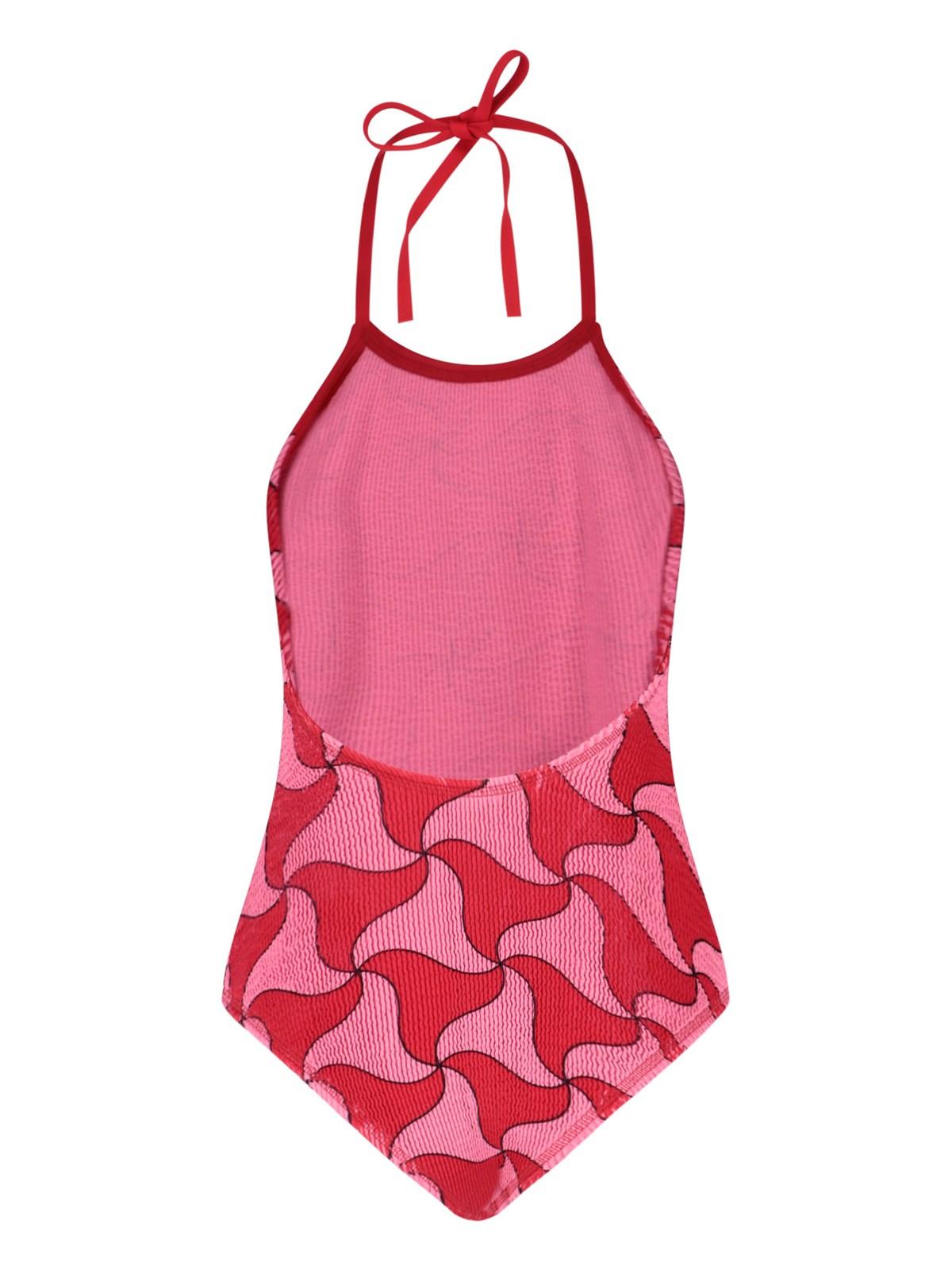 Bottega Veneta Printed One-piece Swimsuit in Red | Lyst