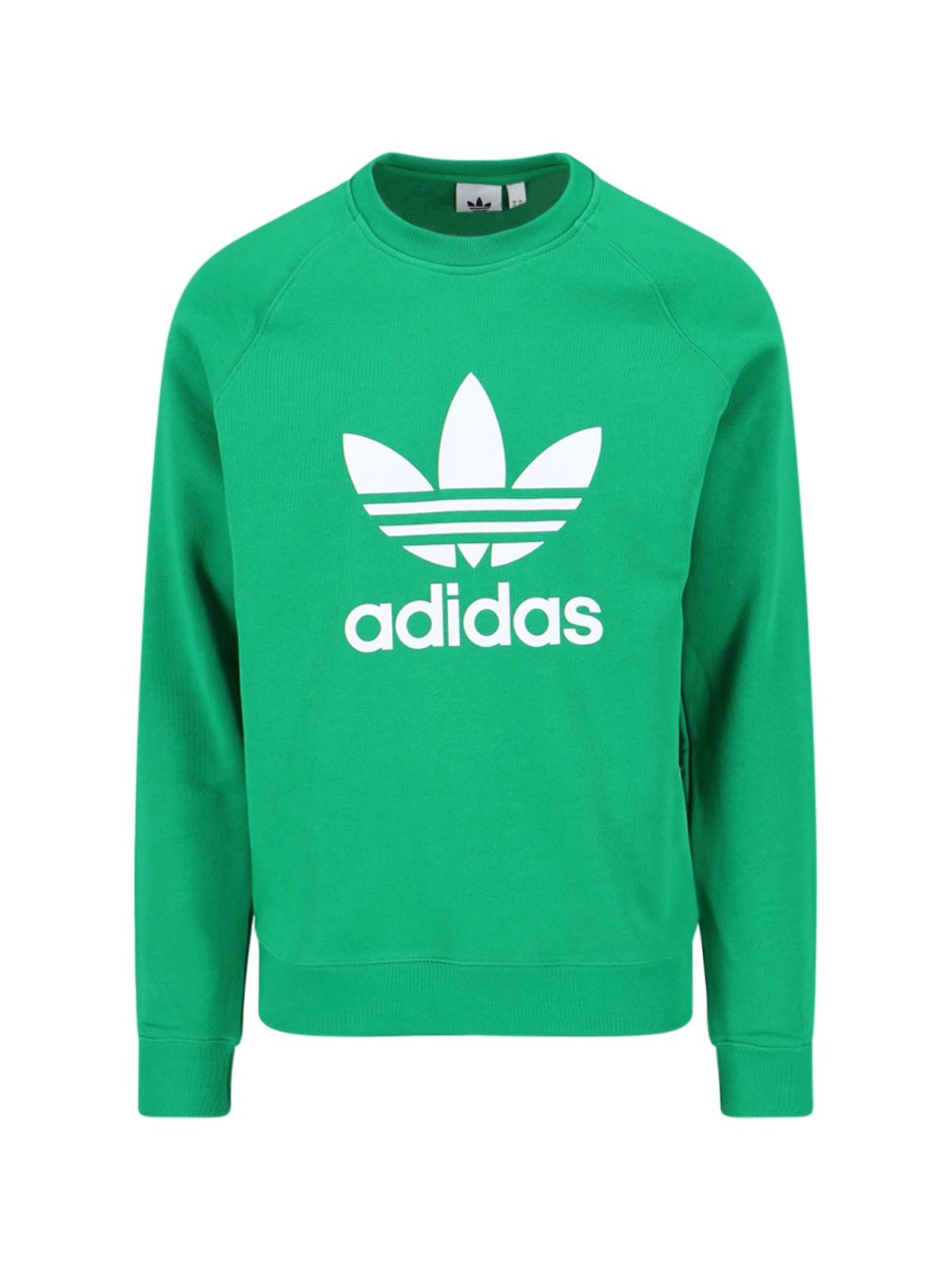 adidas "classics Trefoil" Crew Neck Sweatshirt in Green for Men | Lyst