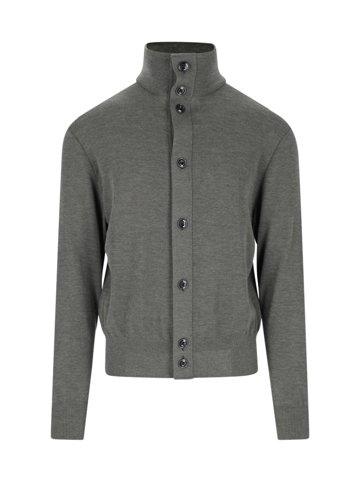 Lemaire Convertible Collar Cardigan Sweater in Gray for Men Lemaire Convertible Collar Cardigan Sweater in Gray for Men