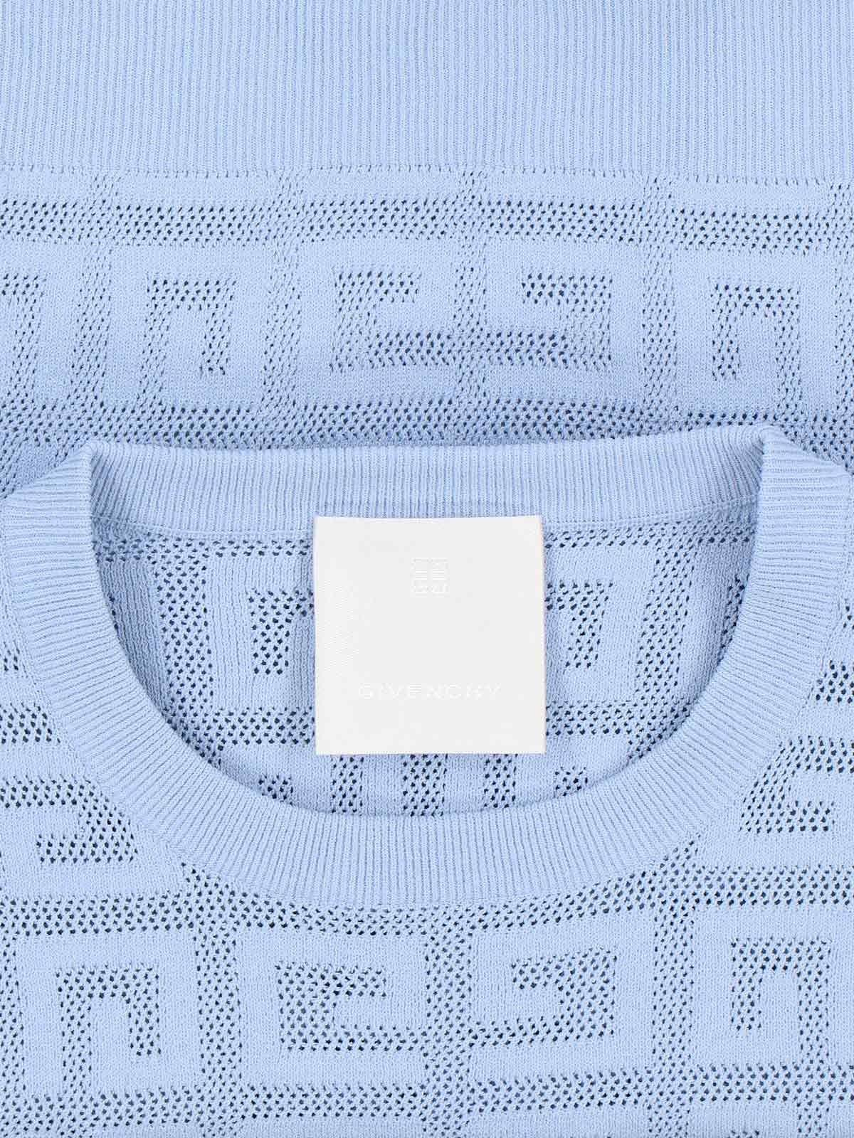 Givenchy Monogram Detail Crop Top in Blue | Lyst