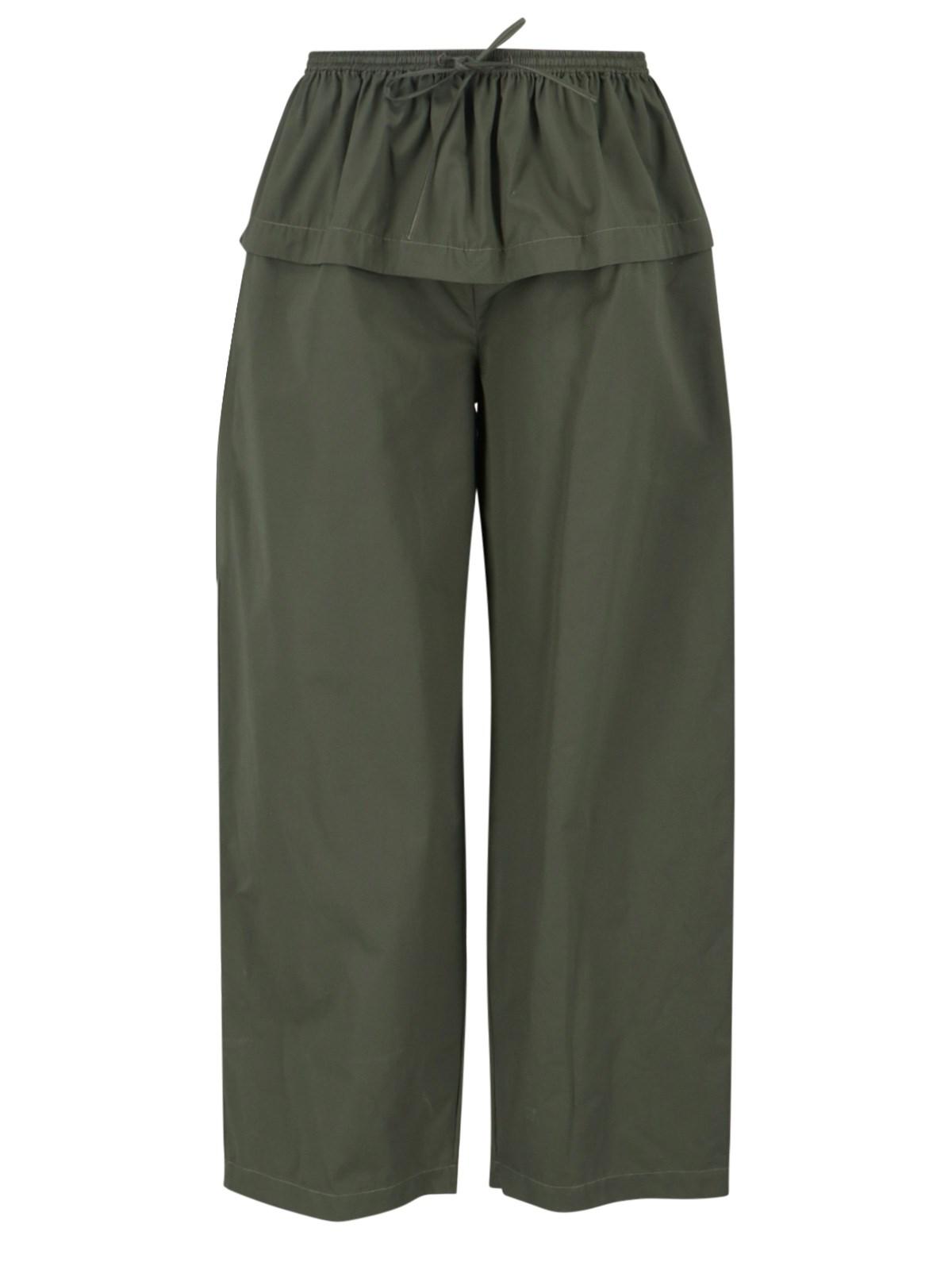 パンツ ALAIA WIDE OLIVE GREEN TROUSERS Alaïa Pants for Women | Online Sale up to 30% off | Lyst