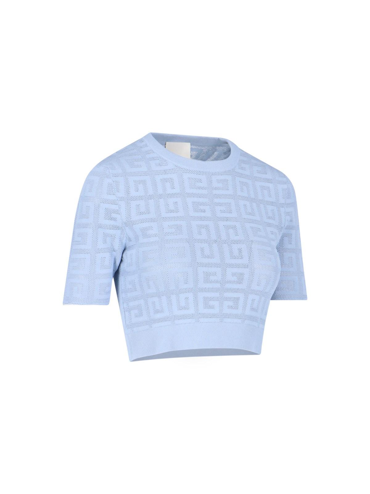 【送料&関税込】Givenchy Cropped Monogram Top Givenchy Monogram Detail Crop Top in Blue | Lyst