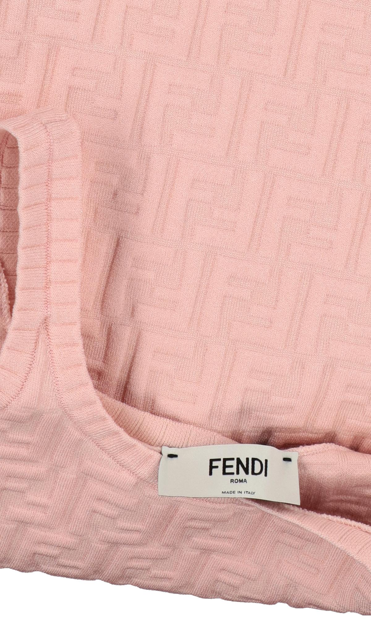 Fendi Viscose Midi Dress in Pink