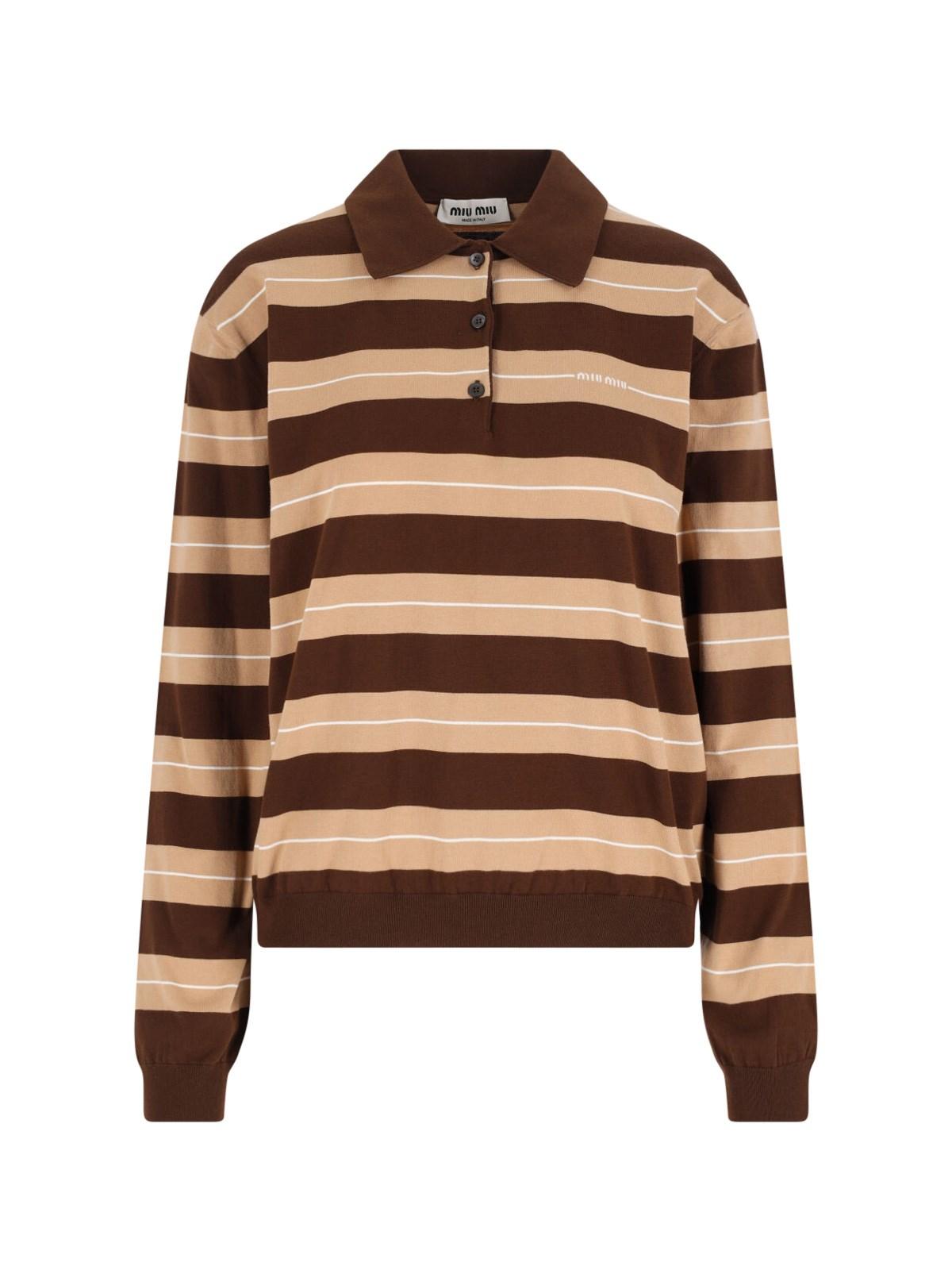MIUMIU ミュウミュウ T-shirts and Polos ブラウン MIUMIU ミュウミュウ T-shirts and Polos ブラウン (MiuMiu/T