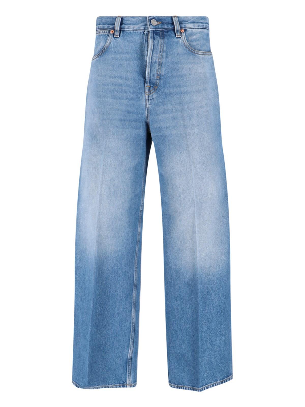 デニム・ジーパン GUCCI LIGHT BLUE WIDE-LEG JEANS Women's Gucci Wide-leg jeans | Lyst
