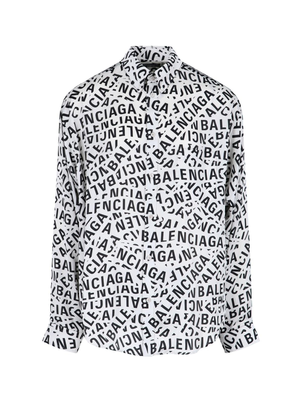 Balenciaga 'logo Strips' Shirt in White for Men | Lyst
