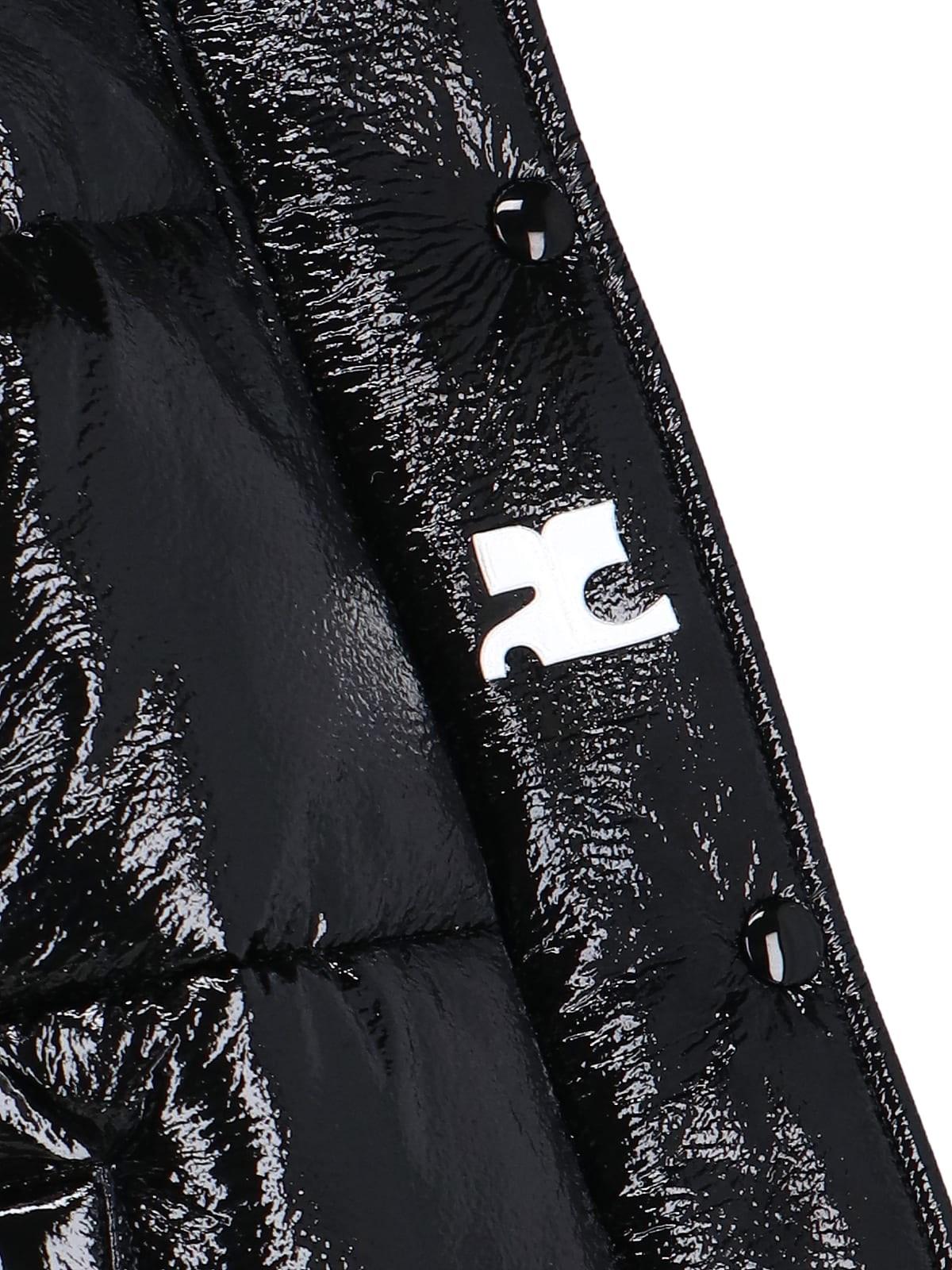 Courreges Crop Vinyl Puffer Jacket in Black | Lyst UK