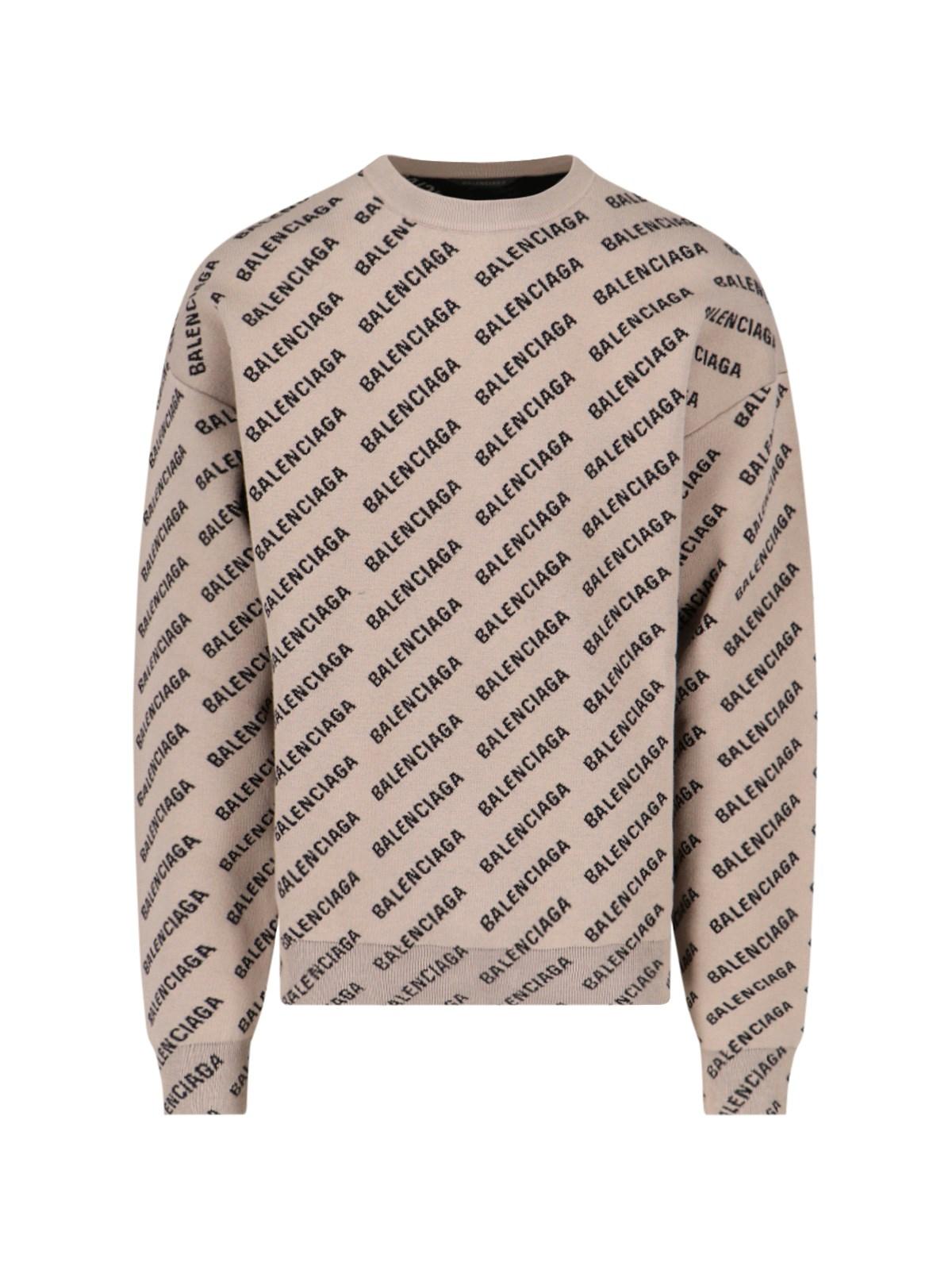 Balenciaga Logo Sweater in Natural for Men | Lyst