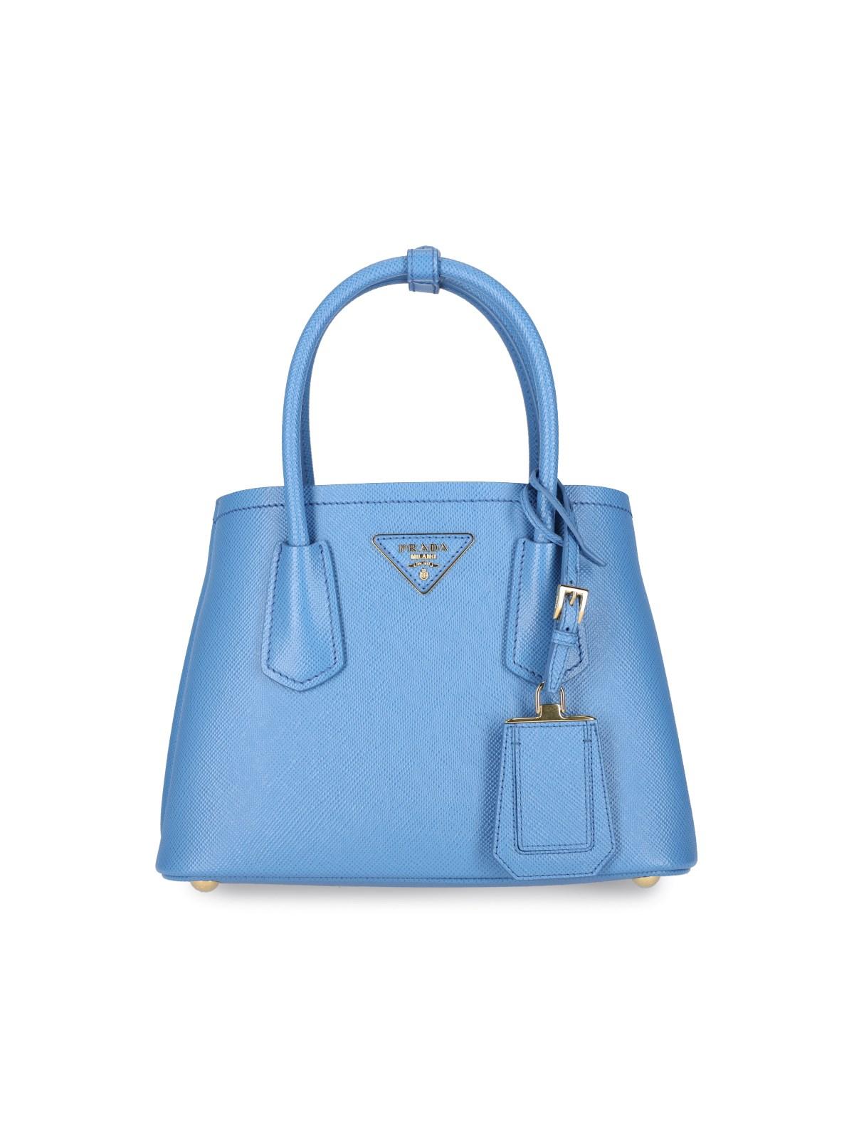 Prada 'double Mini' Bag in Blue | Lyst