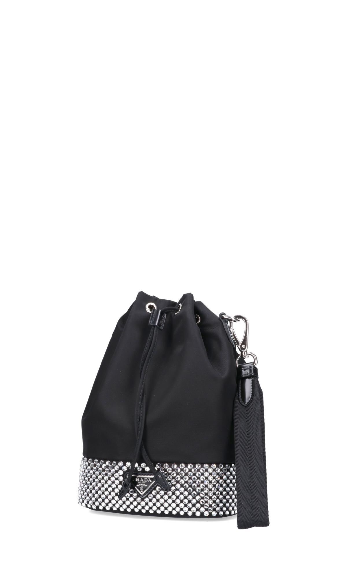 Prada Re-nylon Crystals Pouch in Black | Lyst