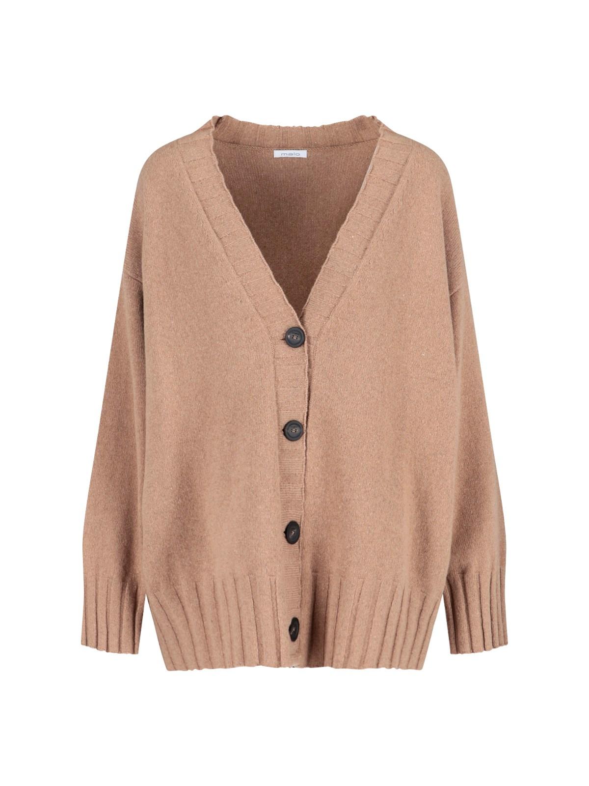 Malo V-neck Cardigan in Natural | Lyst