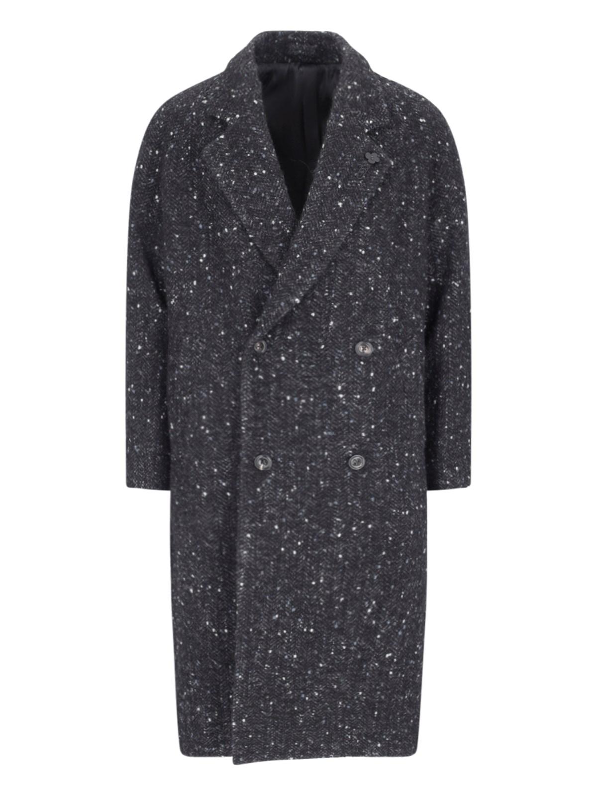 Lardini Long Bouclé Coat in Gray for Men | Lyst