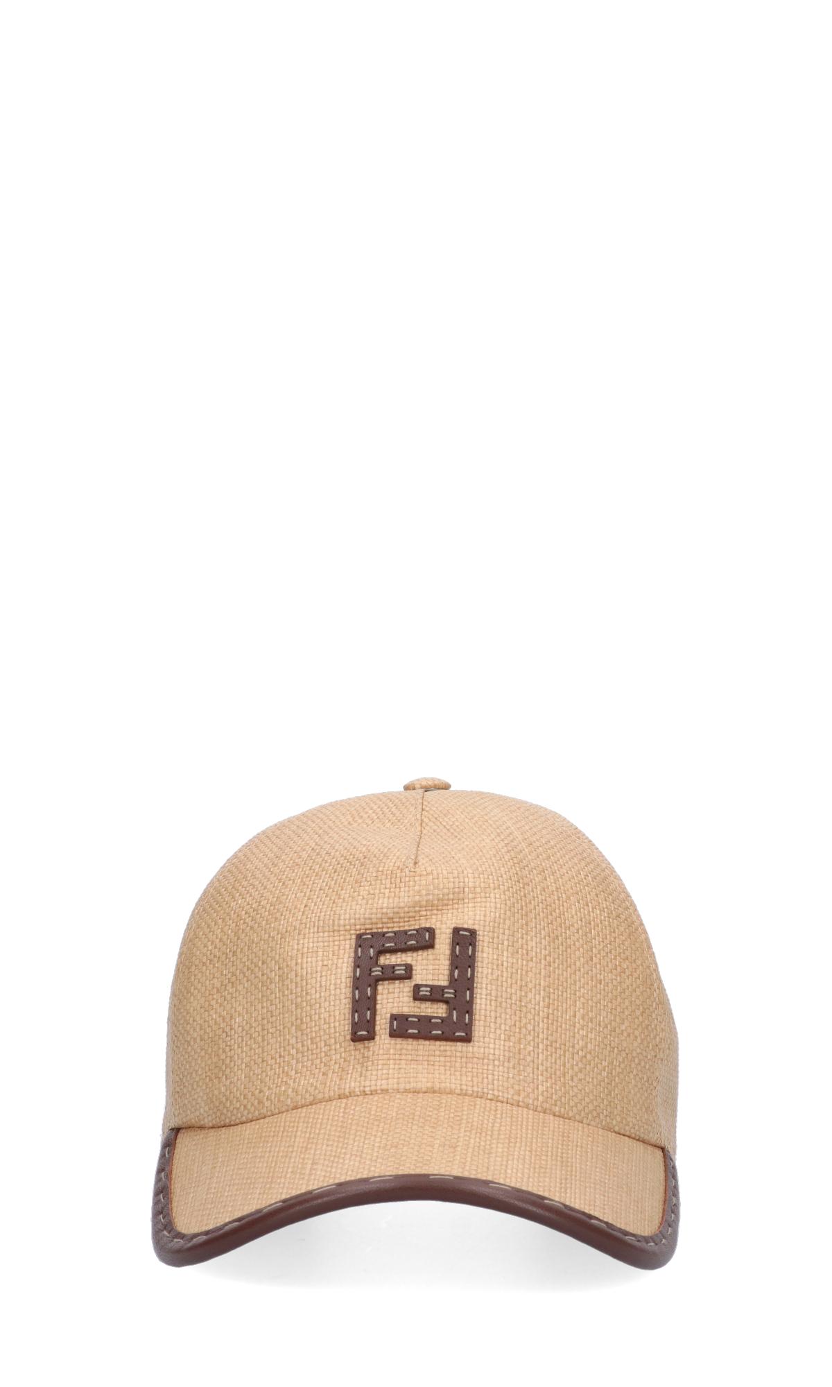 Fendi Leather Logo Baseball Hat in 