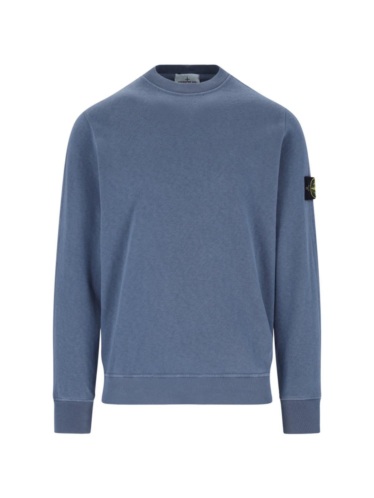 Stone Island Logo Crewneck Sweatshirt in Blue for Men Lyst UK