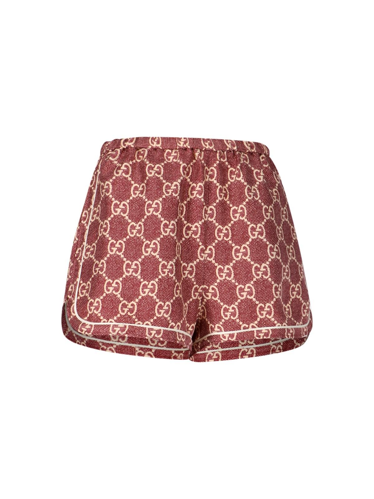 Gucci 'Gg Supreme' Shorts in Red | Lyst