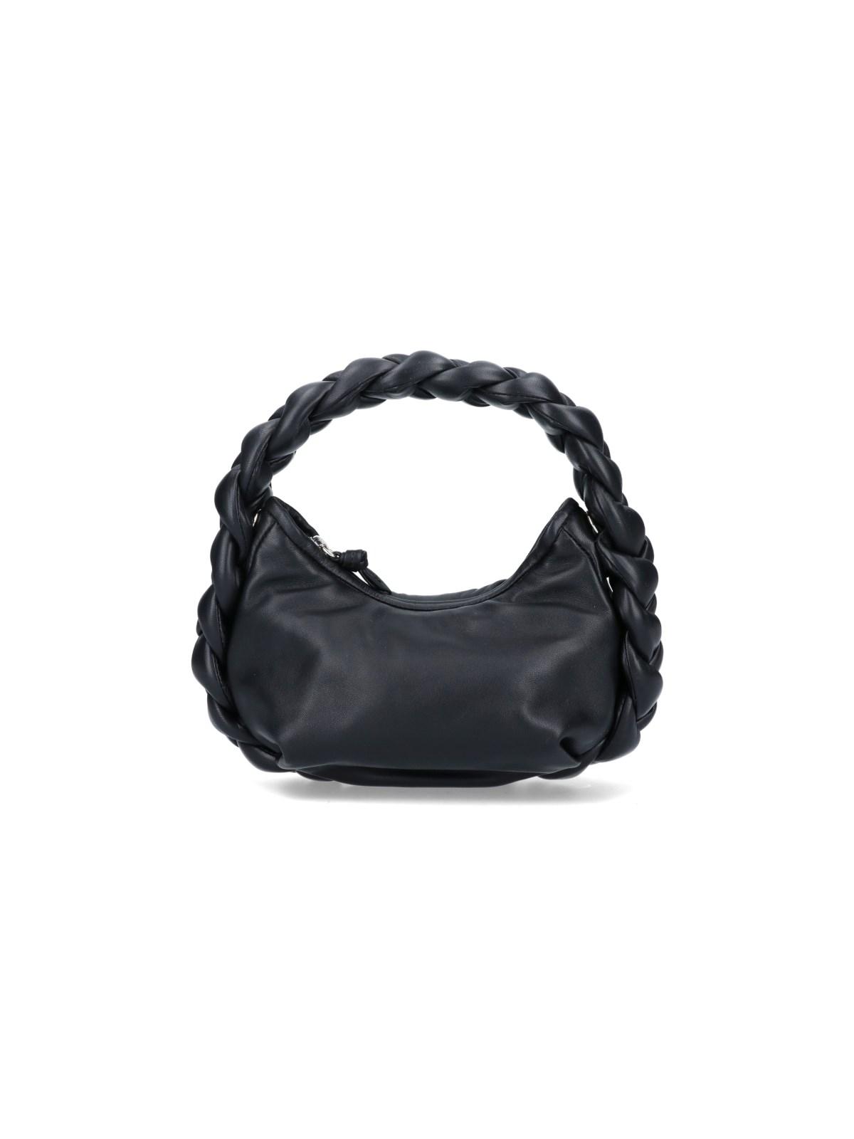 HEREU Espiga Mini Braided Top-Handle Crossbody Bag, Black