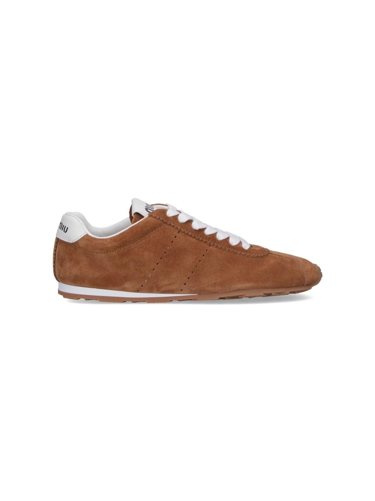 スニーカー MIU MIU SUEDE LEATHER SNEAKERS Miu Miu Low-Top Mesh Suede Sneakers | Neiman Marcus