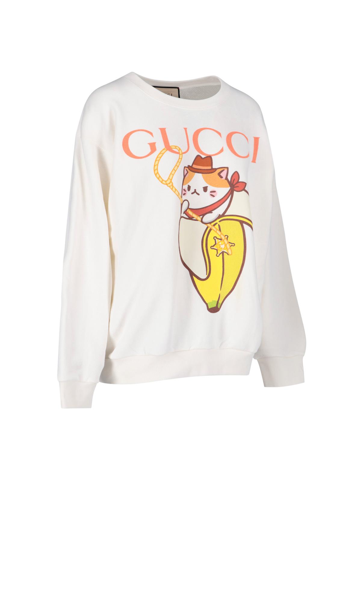 Gucci 'bananya' Sweatshirt in White | Lyst