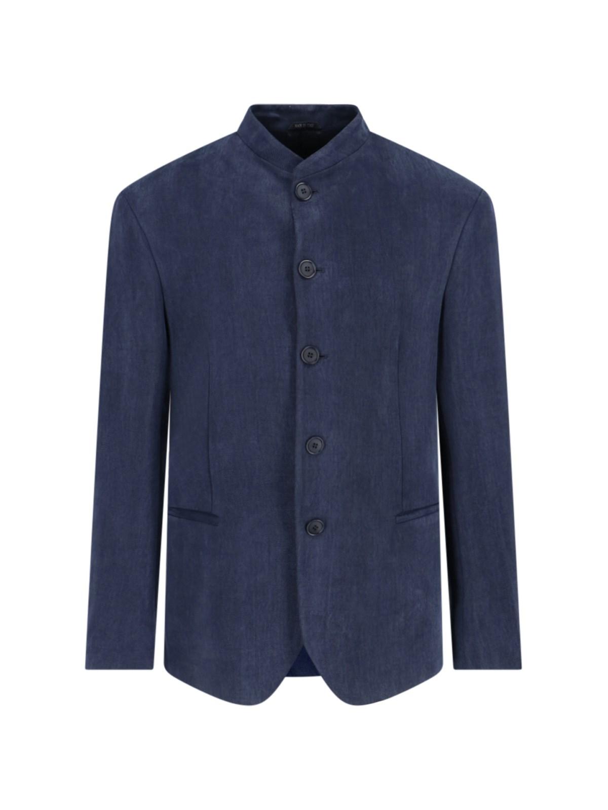 Giorgio Armani single-breasted piqué blazer - White
