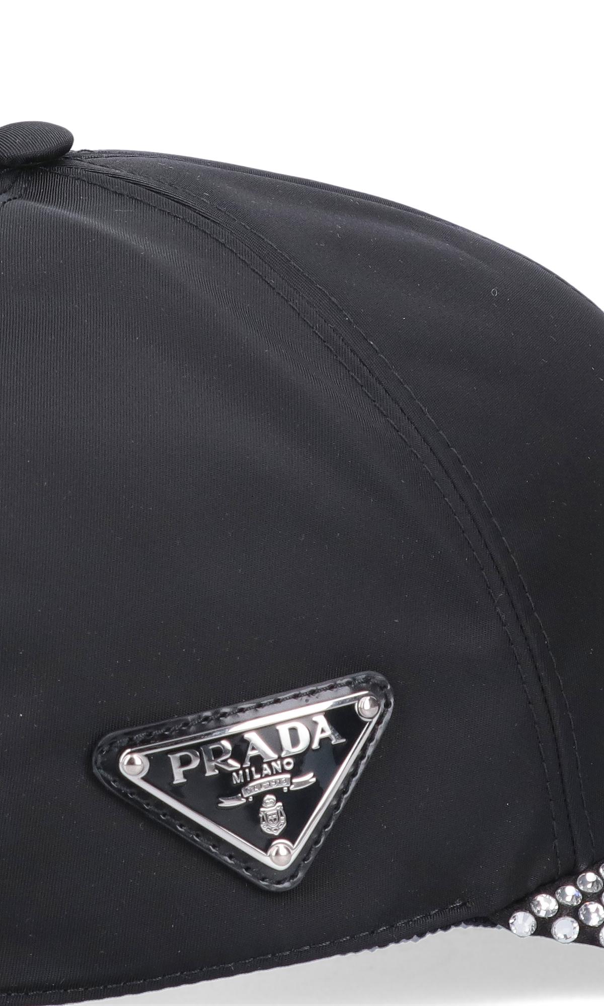 Prada Crystals Baseball Cap in Black | Lyst