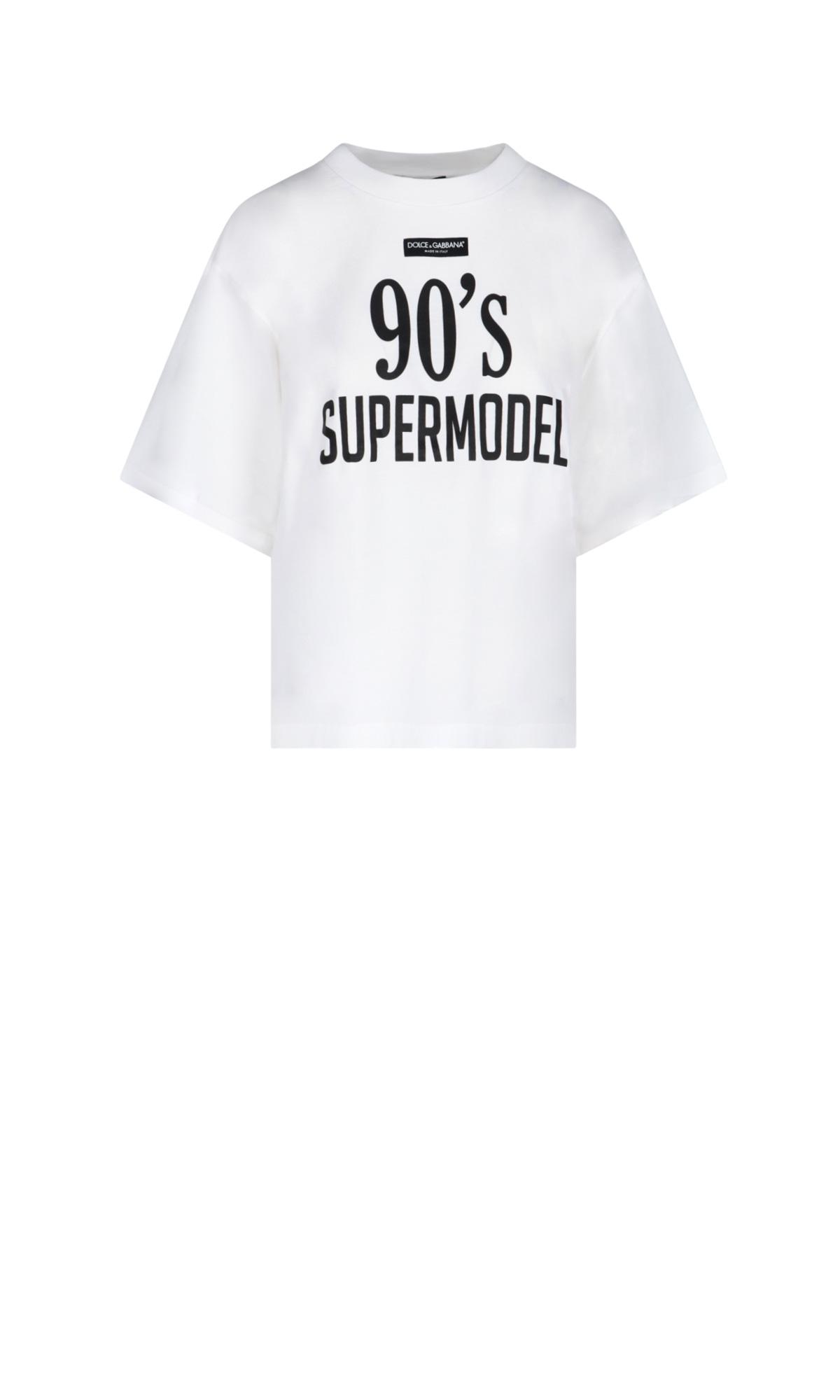 Dolce & Gabbana "90's Supermodel" Oversized T-shirt in White | Lyst