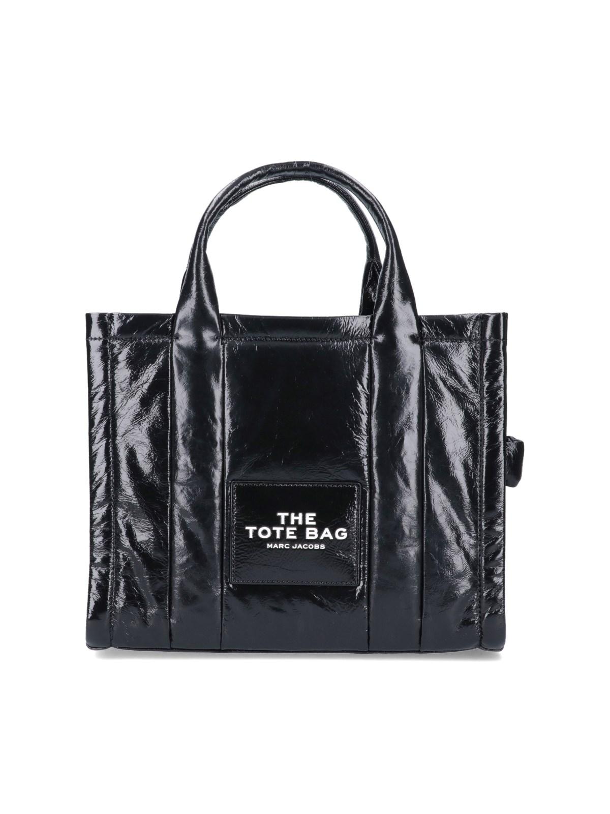 Marc Jacobs 'shiny Crinkle' Medium Tote Bag in Black | Lyst