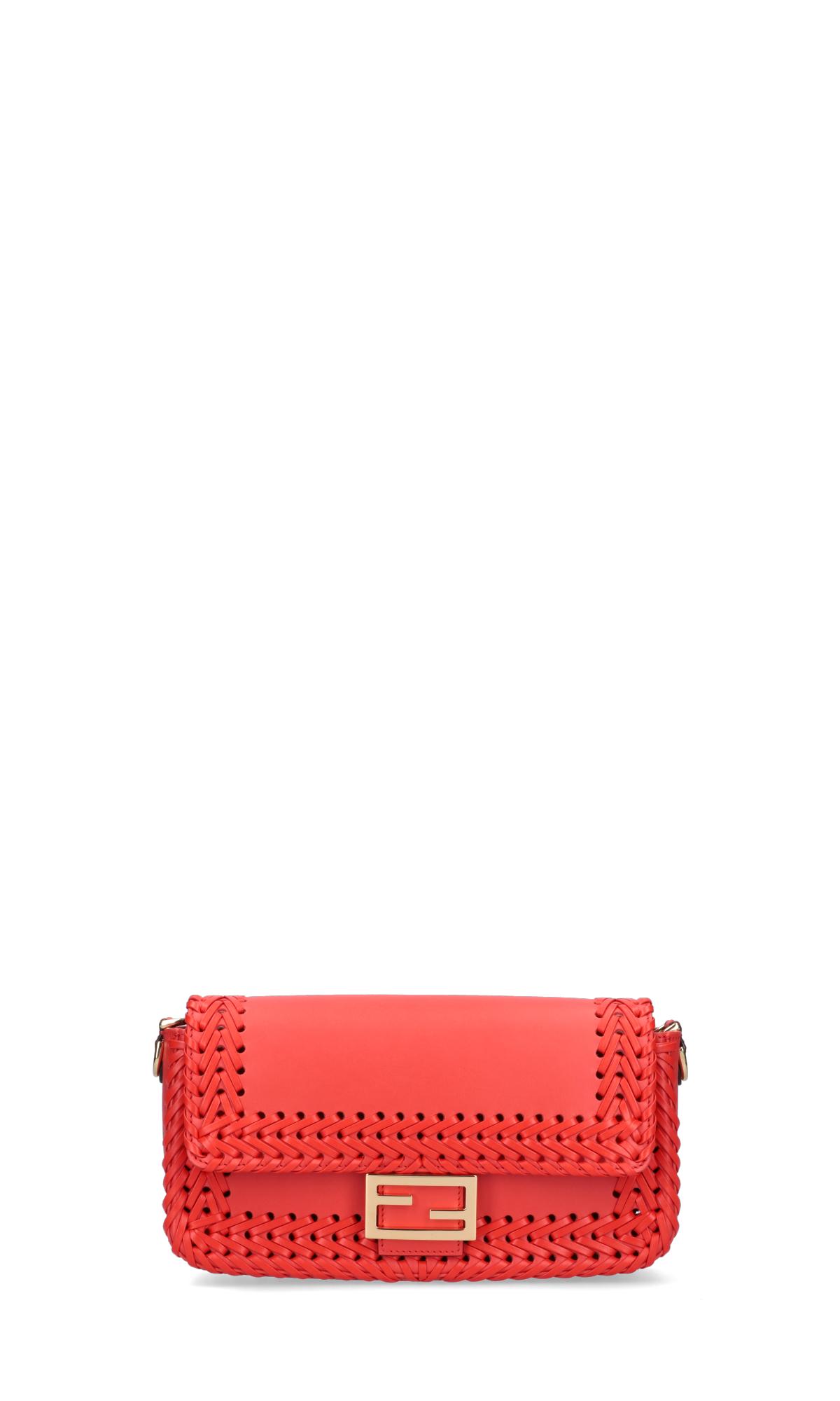 Fendi Braided Pattern 'baguette' Bag in Red | Lyst