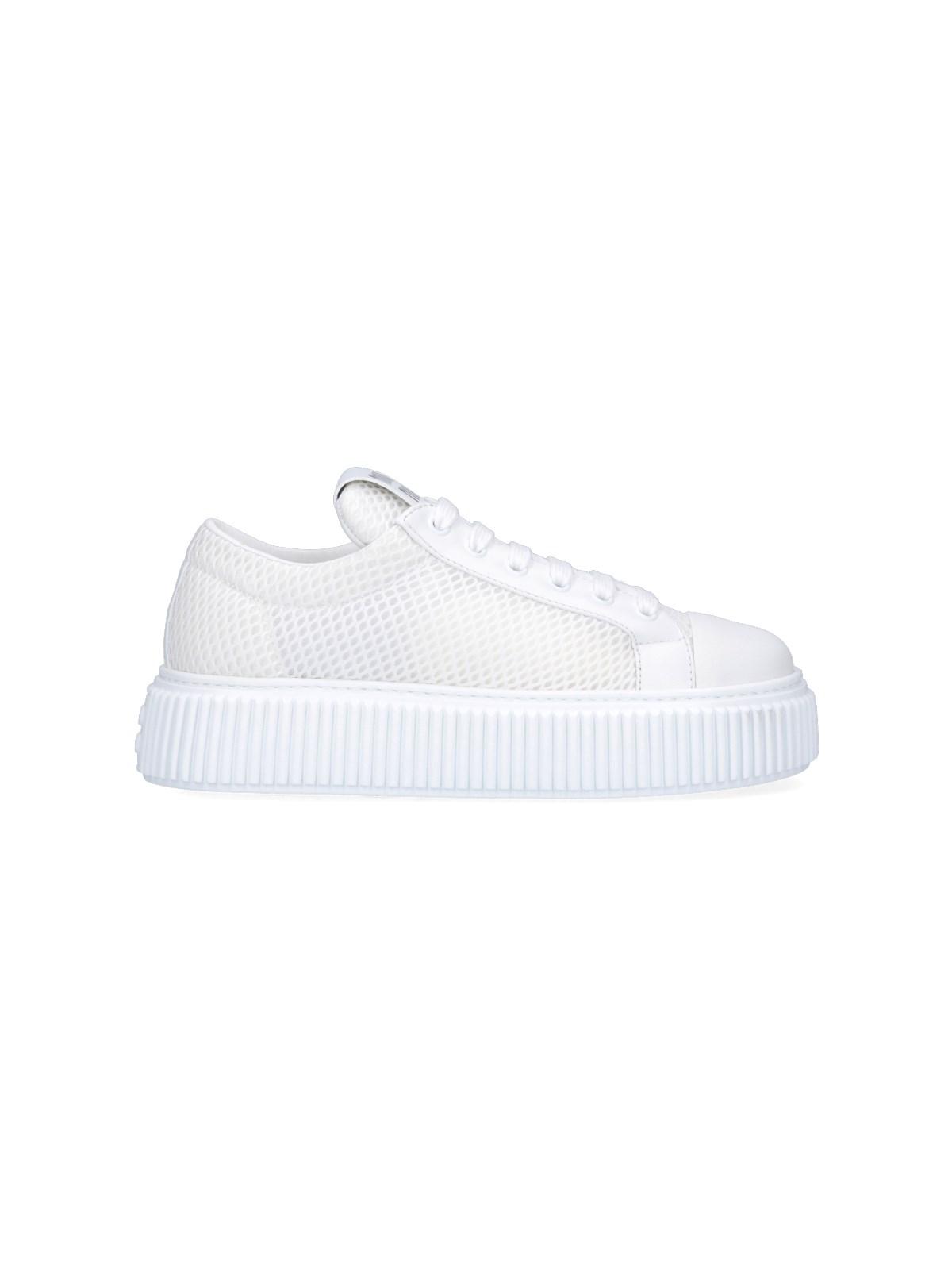 Miu Miu Mesh Sneakers With Platform in White | Lyst