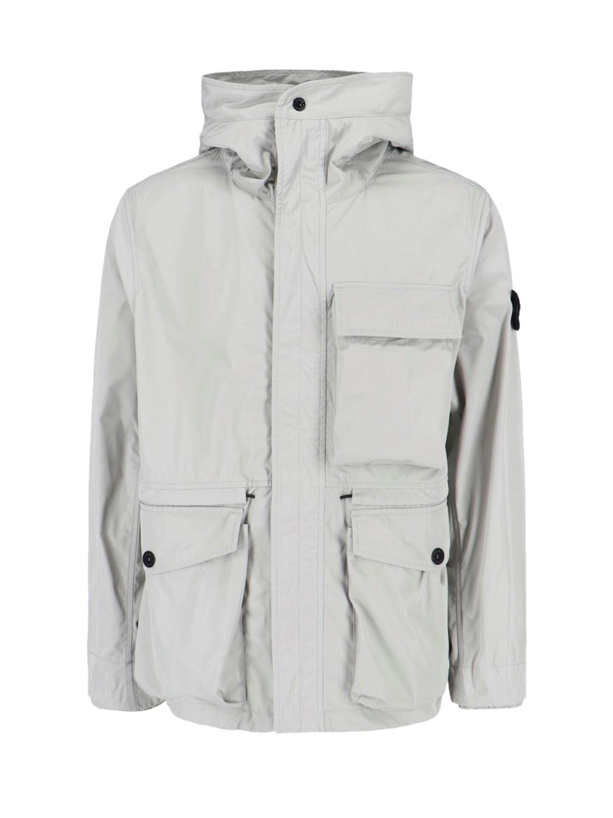 Stone Island Micro Twill Parka in Gray for Men | Lyst
