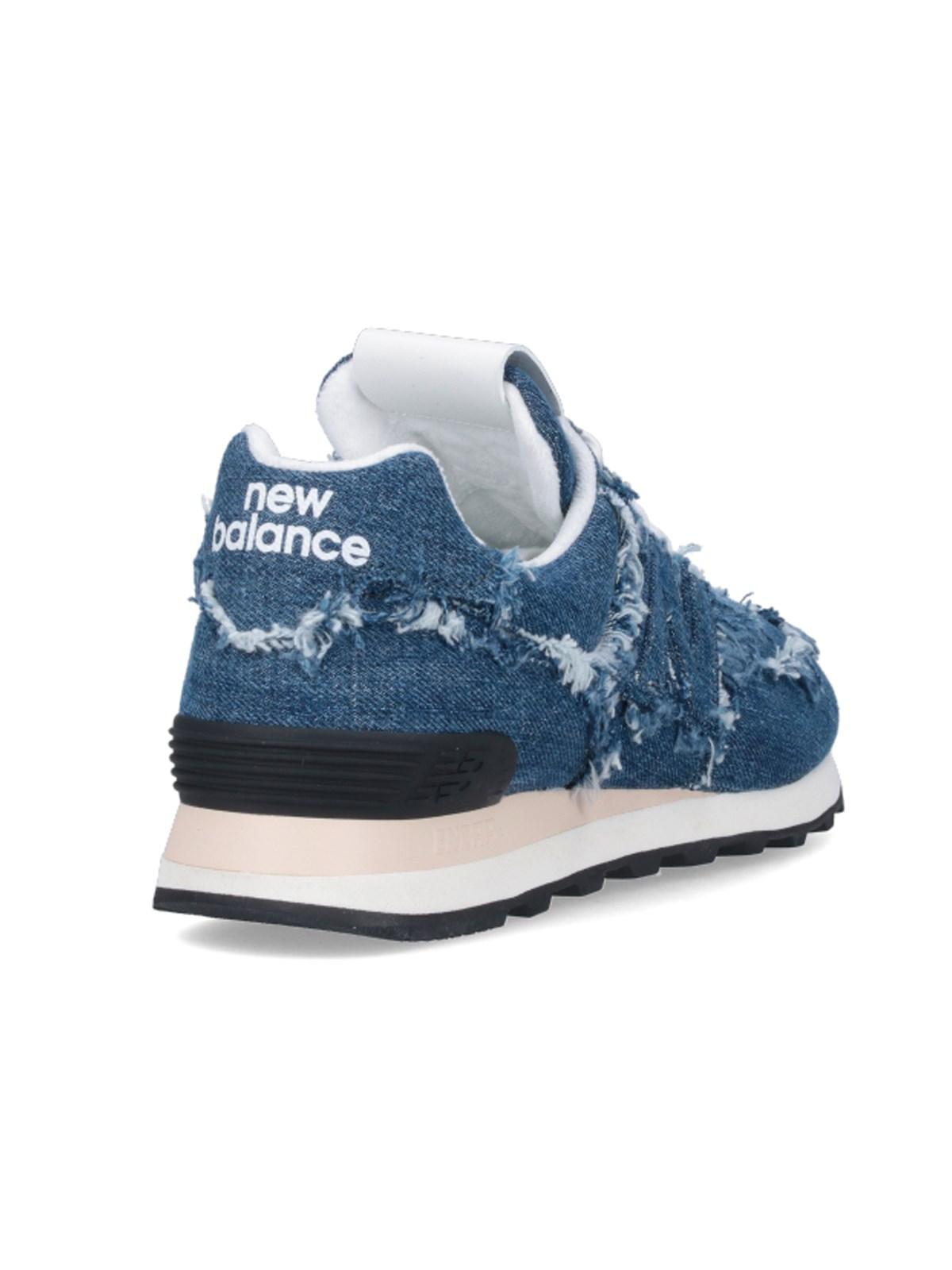 Miu Miu New Balance Navy Miu Miu X New Balance 574 Denim Sneakers