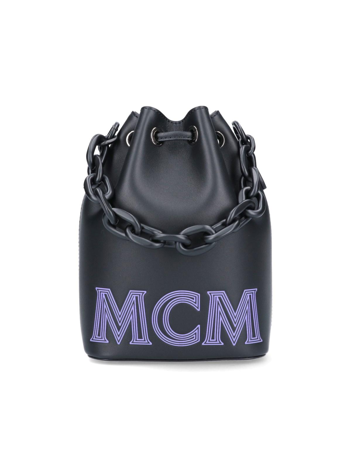 mcm logo bucket bag