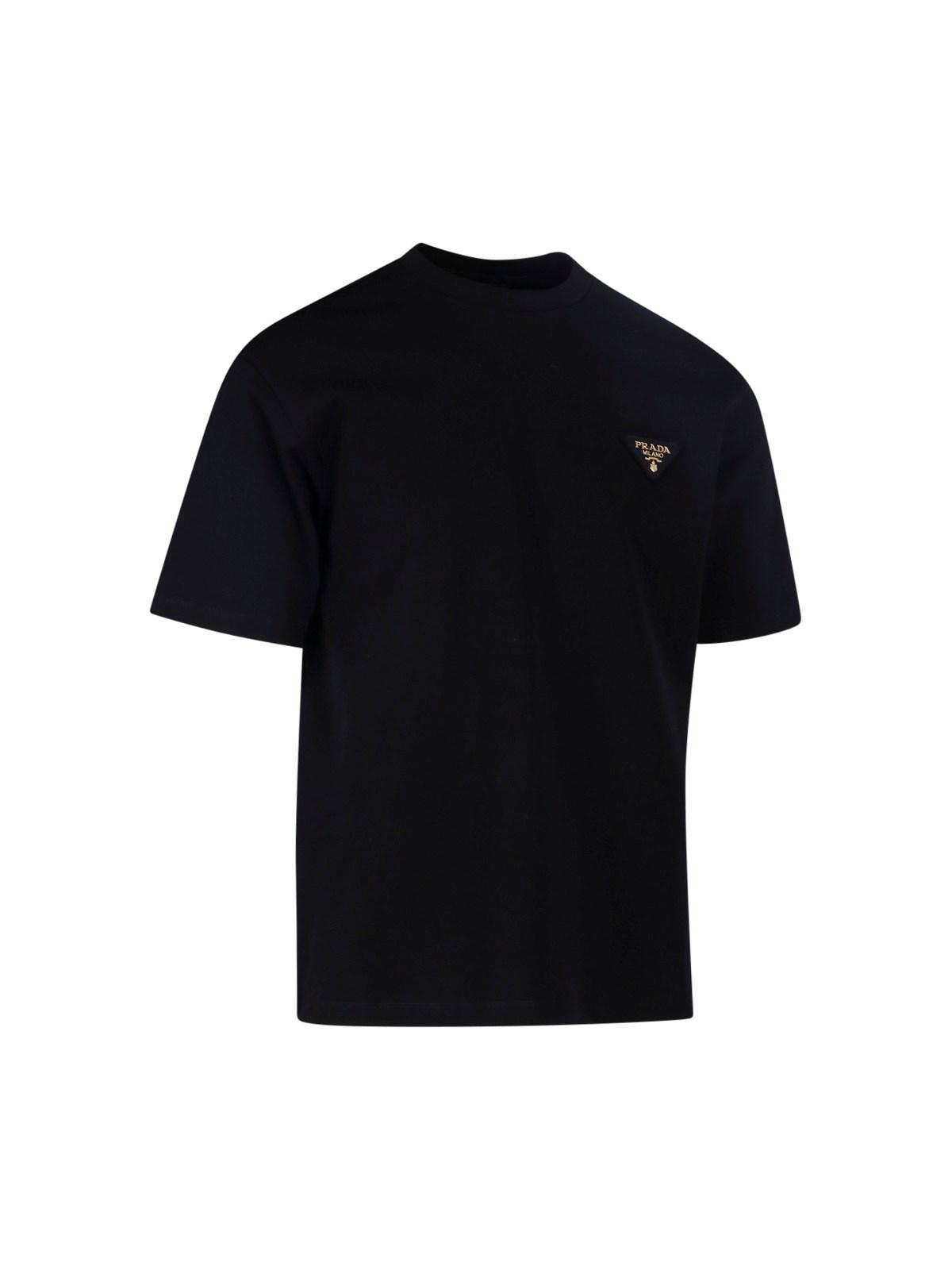 Prada Logo T-shirt in Black for Men | Lyst