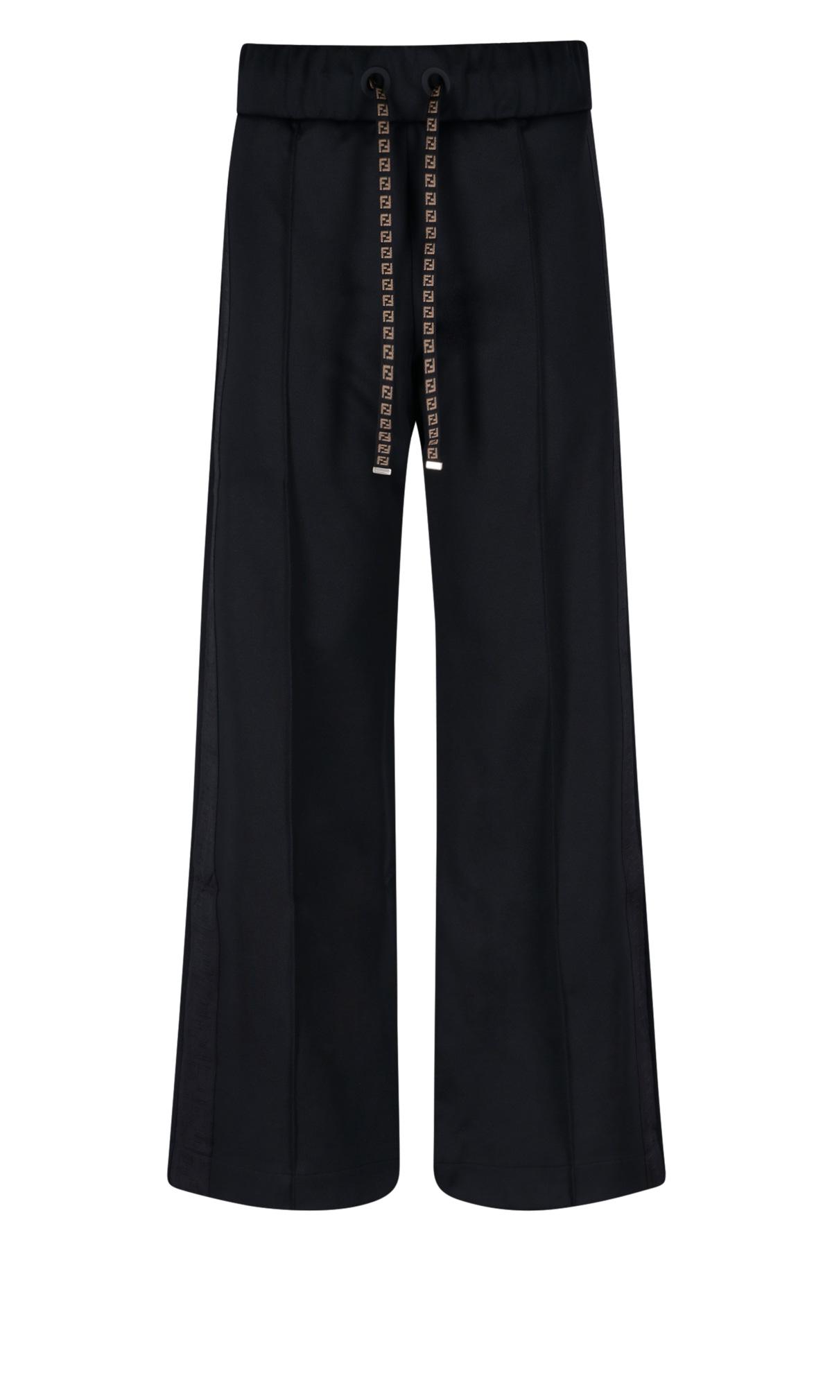 Fendi Cotton Wide Sports Trousers in 