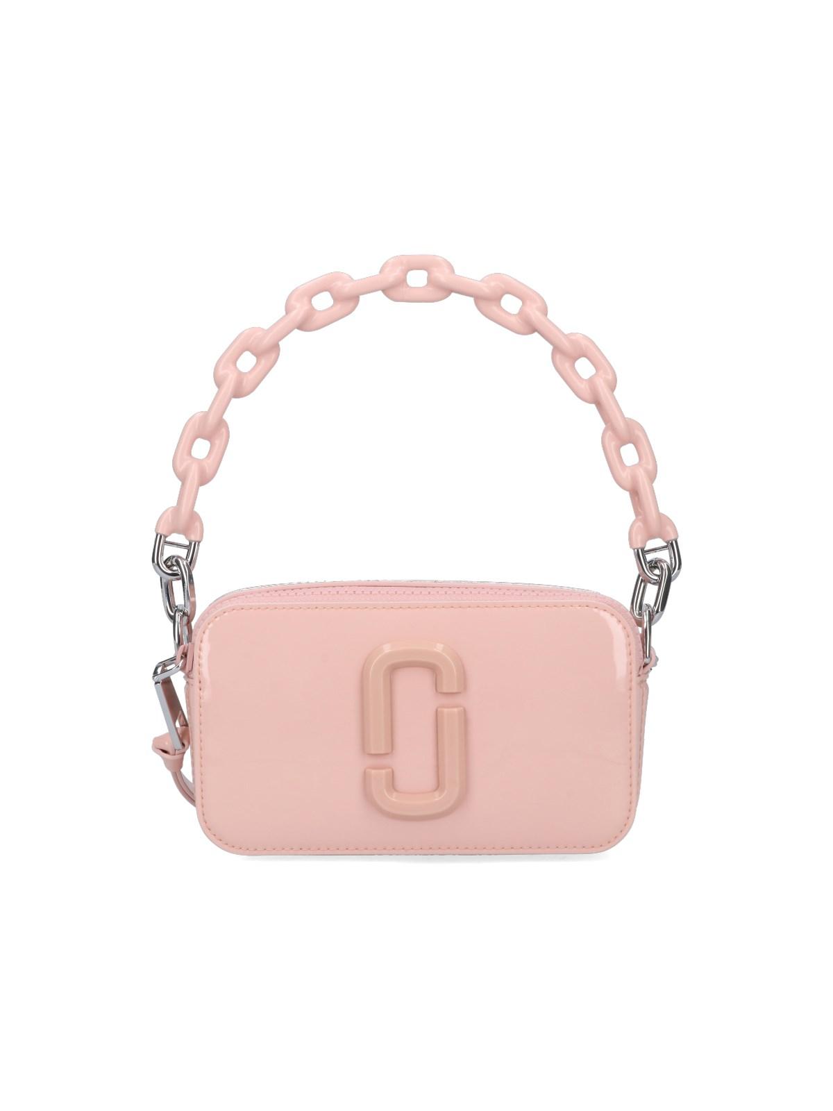 Snapshot of Marc Jacobs - Grey and pink leather bag with zippers and  shoulder strap for women