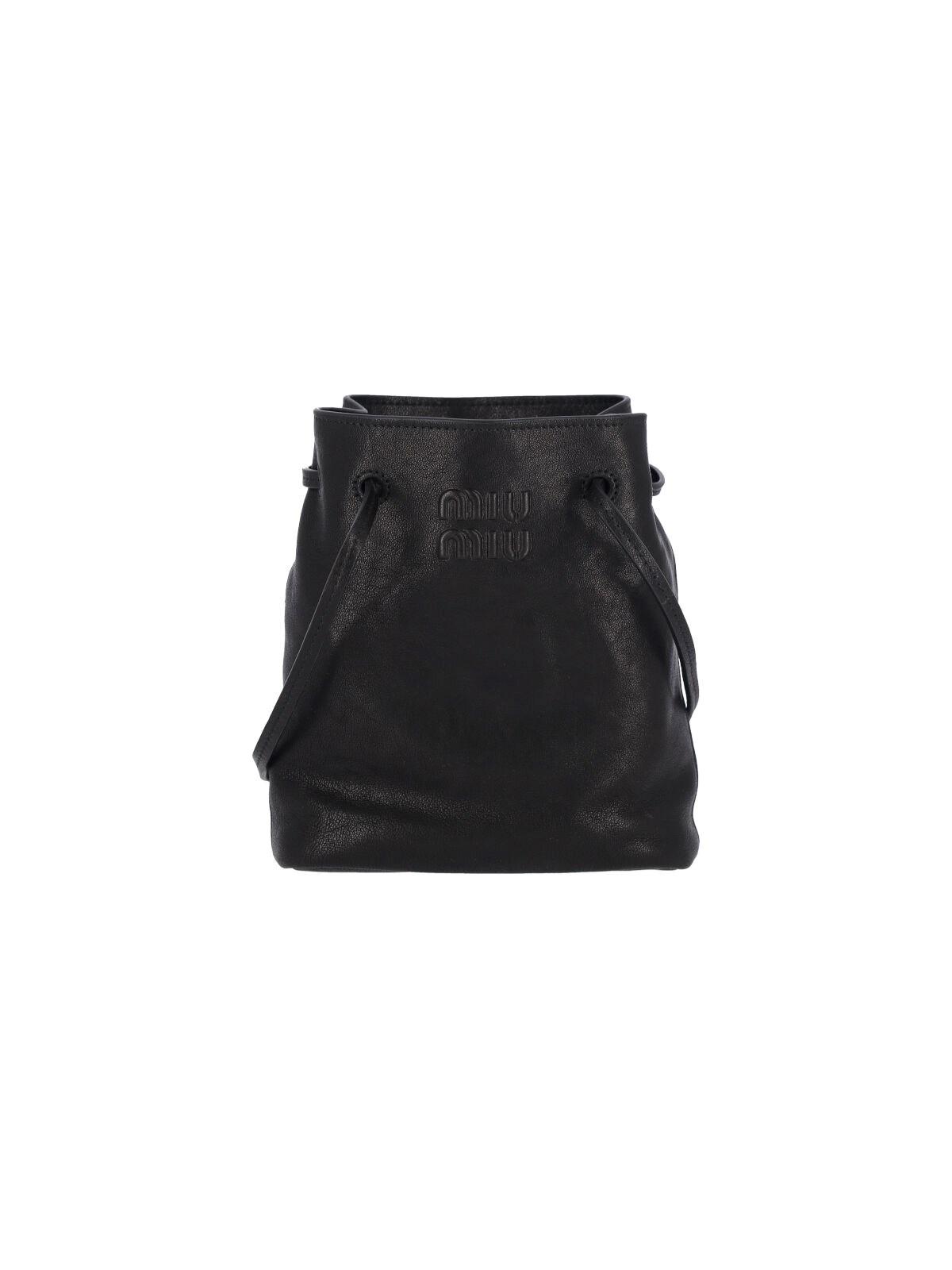 Miu Miu Logo Mini Bag in Black | Lyst