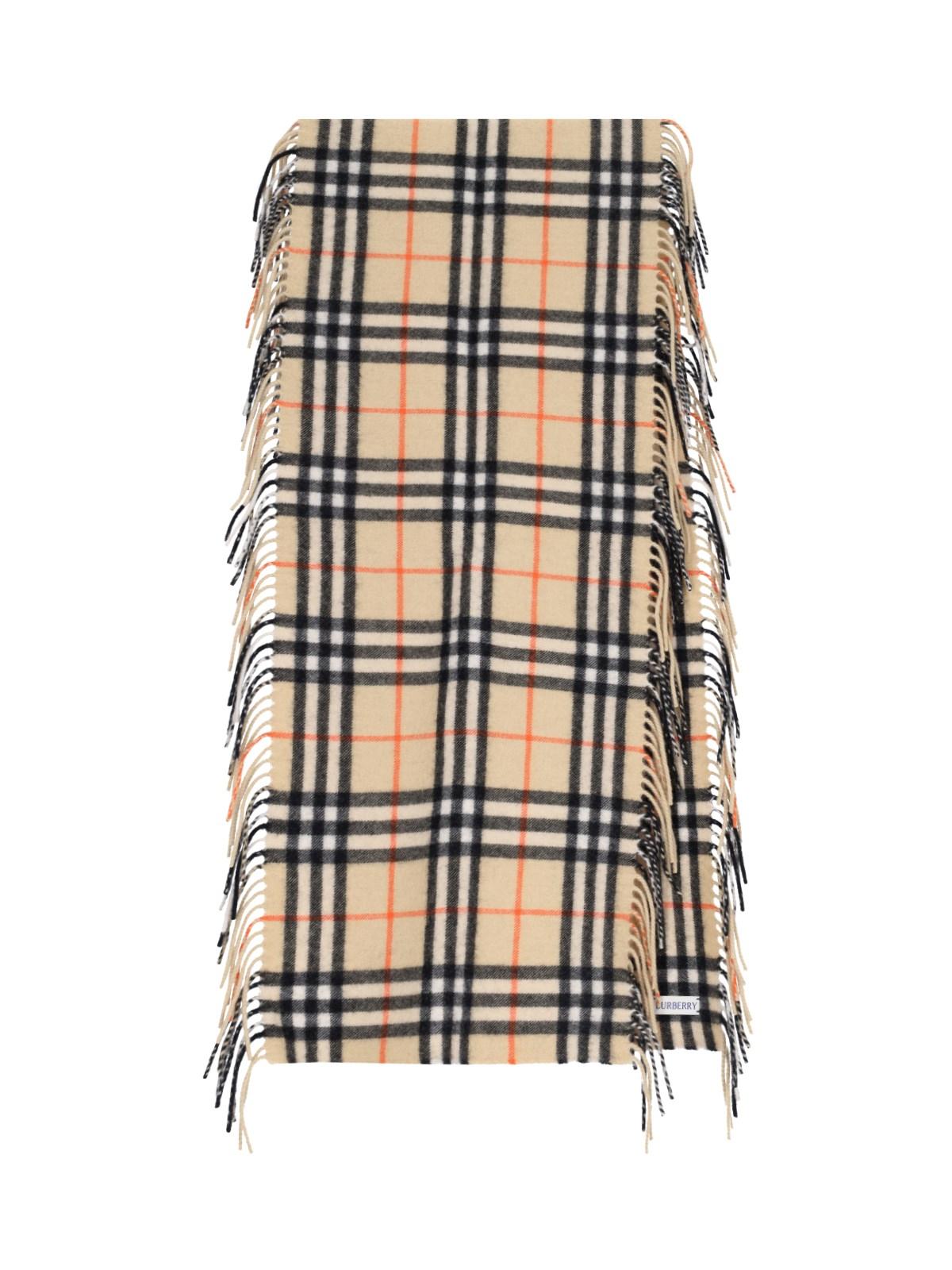 Burberry happy Fringed Scarf in White Lyst UK