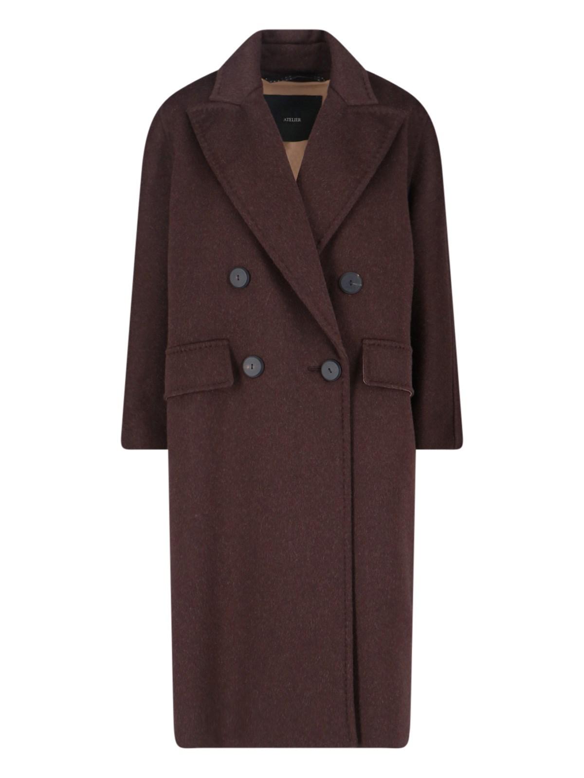 Max Mara 'Angus' Double-Breasted Coat in Brown Lyst UK