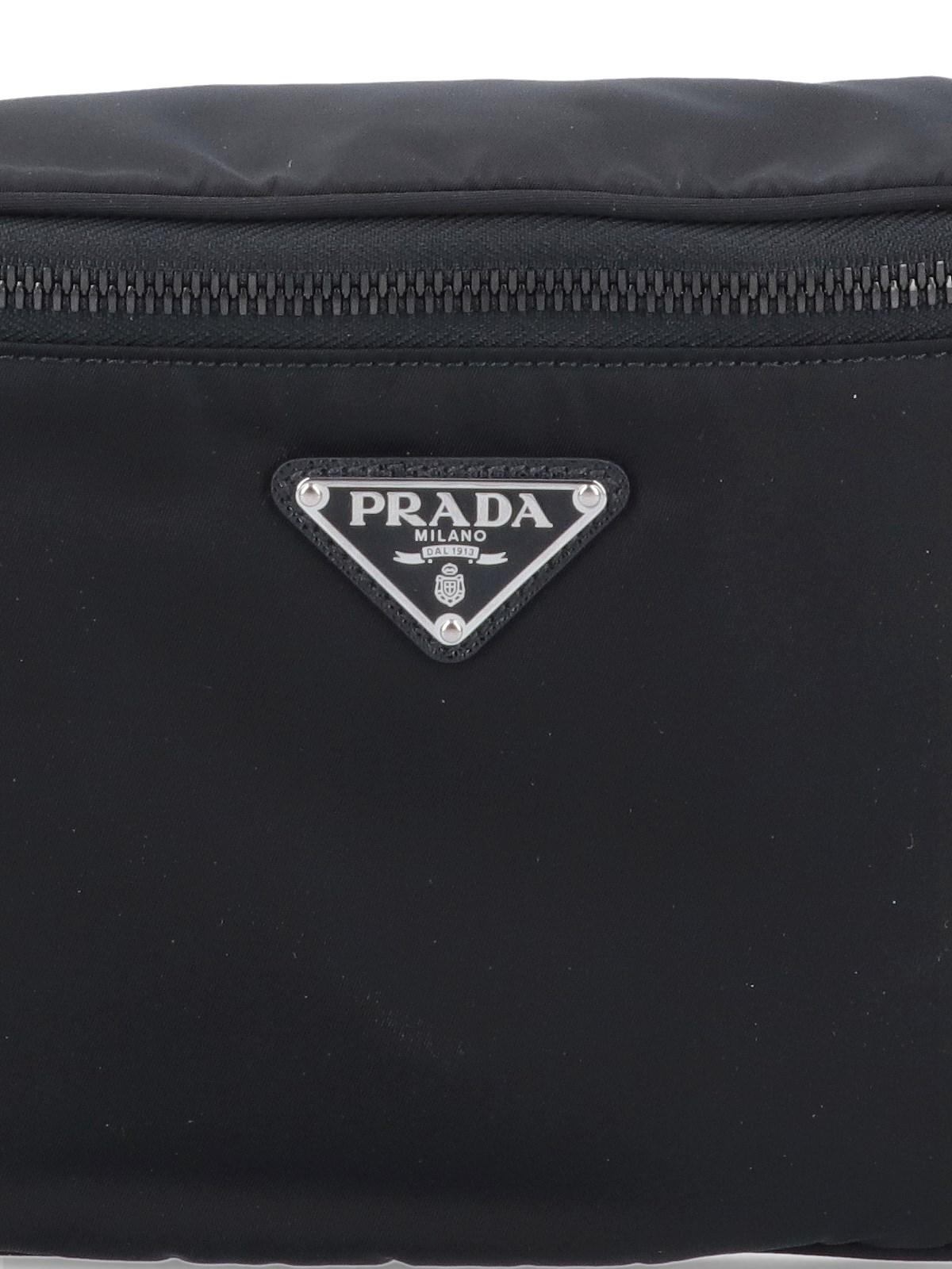 Prada Logo Belt Bag in Black for Men | Lyst