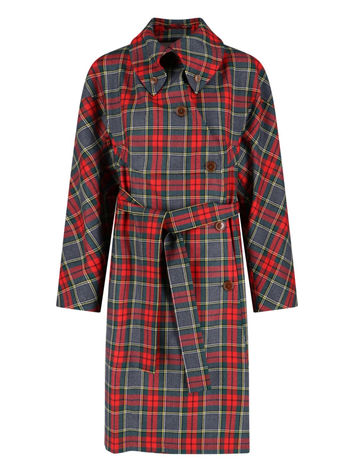 コート Vivienne Westwood Women's ALIEN TEDDY Check Coat Vivienne Westwood Alien Teddy Coat Woman Brown In Wool