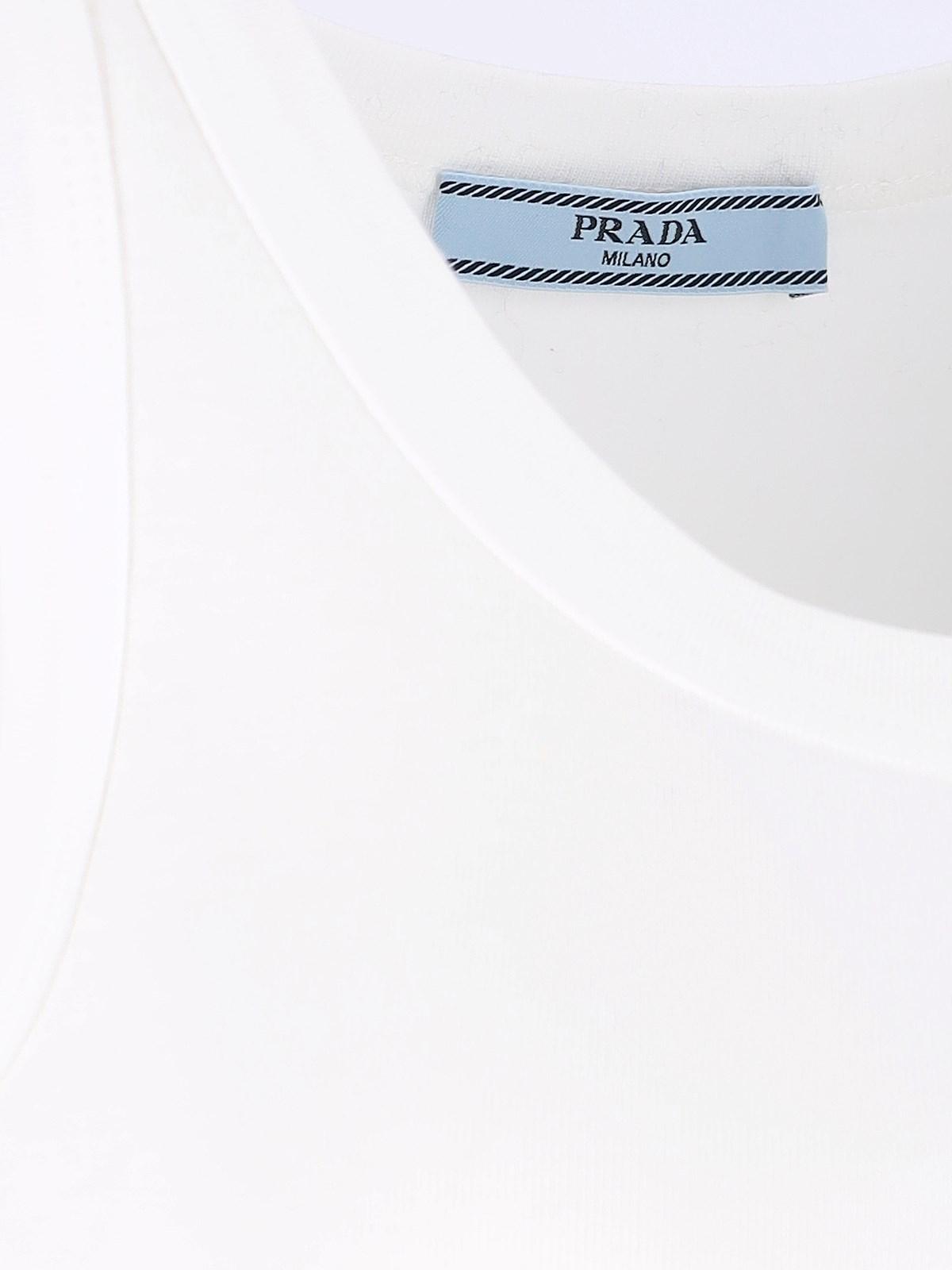plunge logo-patch crop top, Prada