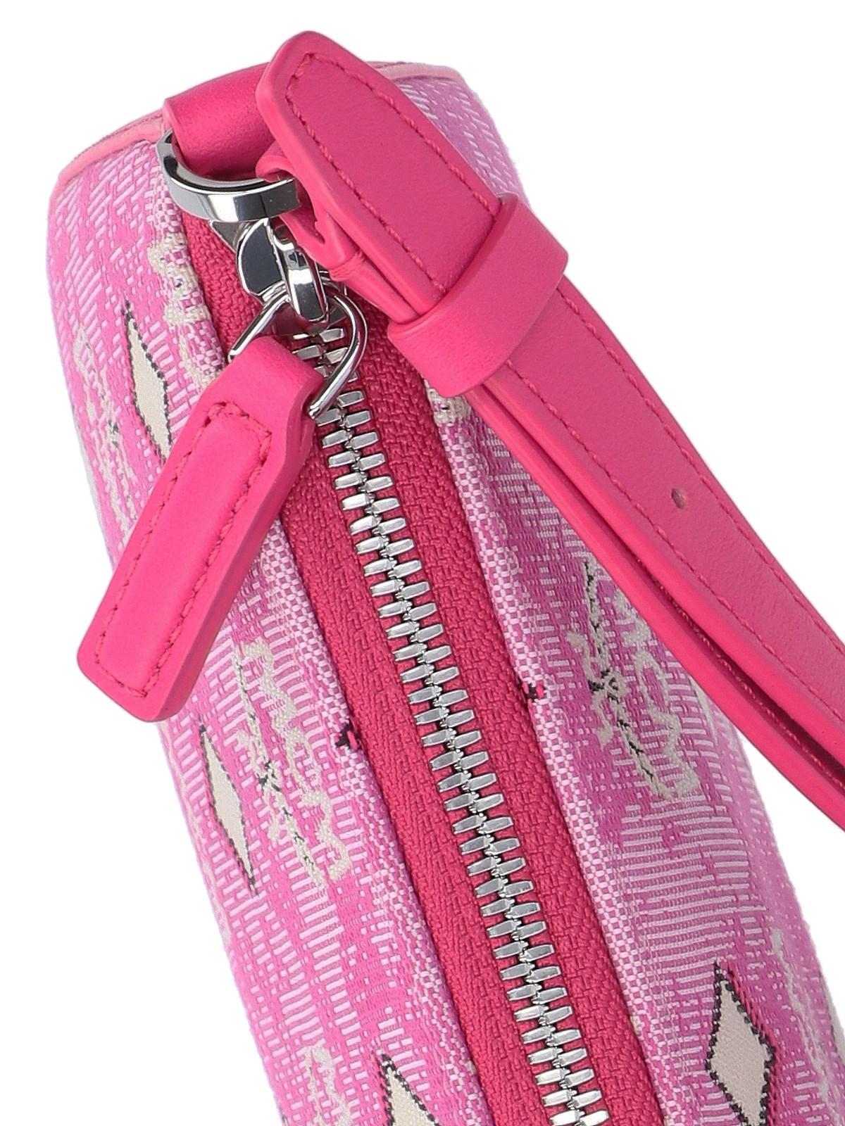 MCM Visetos Monogram Medium Millie Crossbody Bag Neon Pink 678689