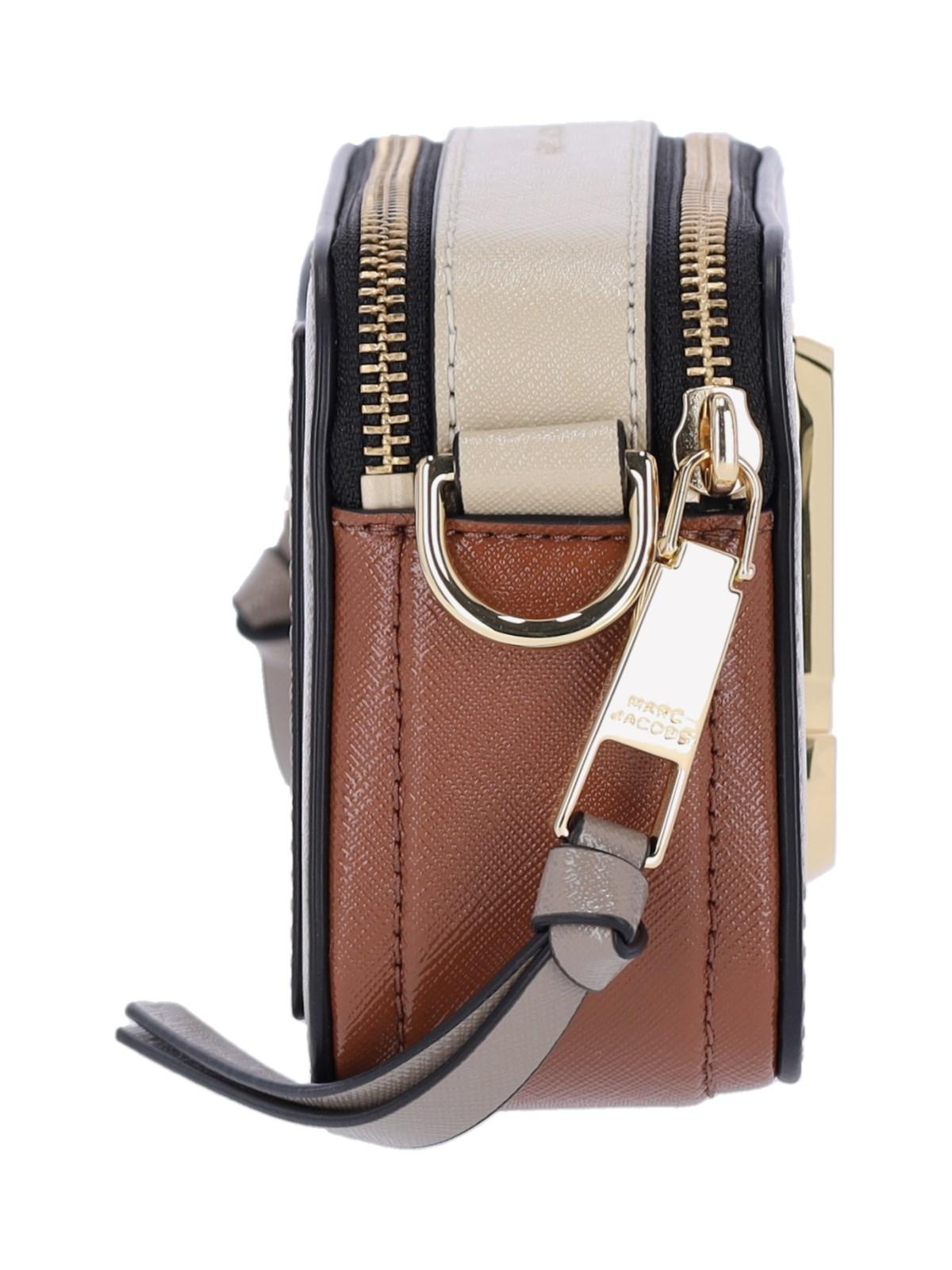 Marc Jacobs The Logo Strap Snapshot Crossbody Bag in Brown