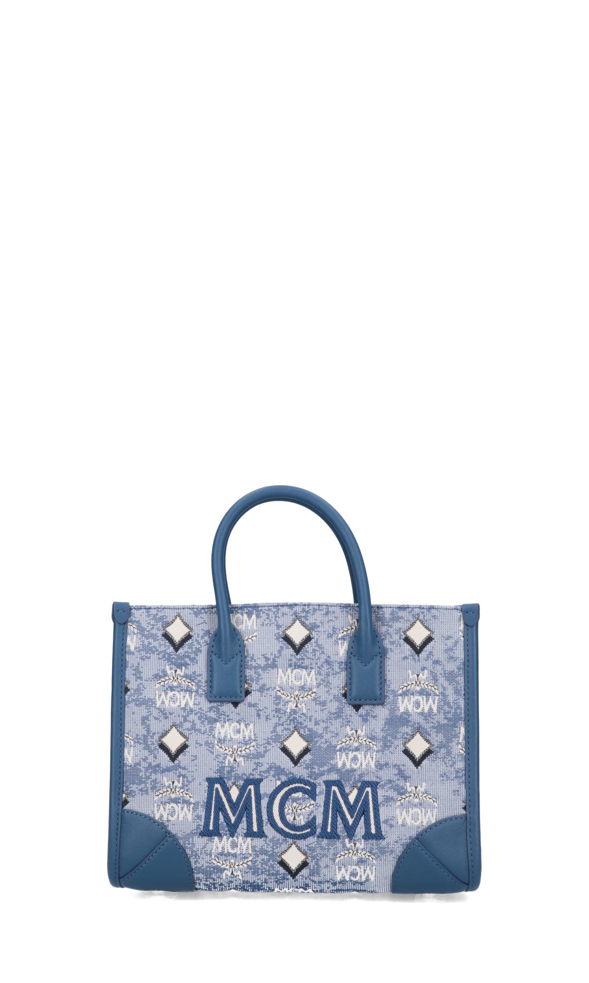 Mcm Munchen Small Tote Bag - Blue